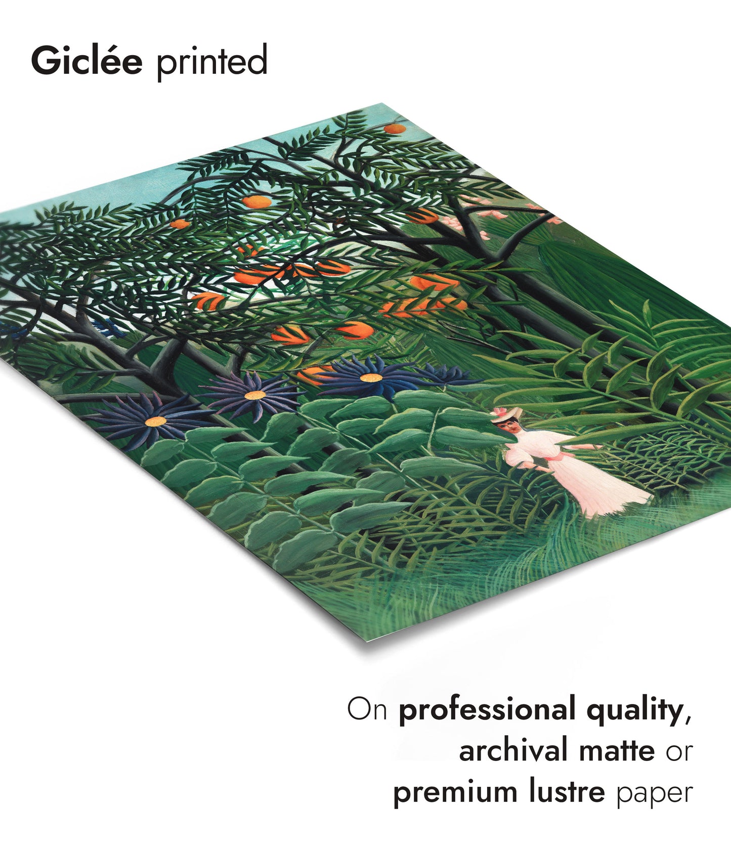 Kvinna i en exotisk skog