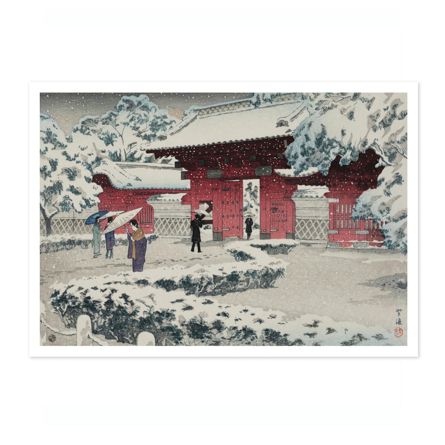 Hongo's Red Gate in the Snow