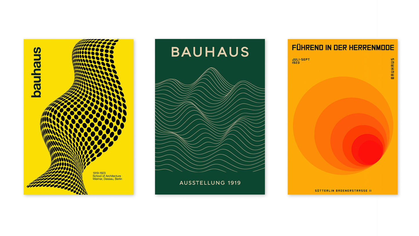 Colourful Bauhaus Trio