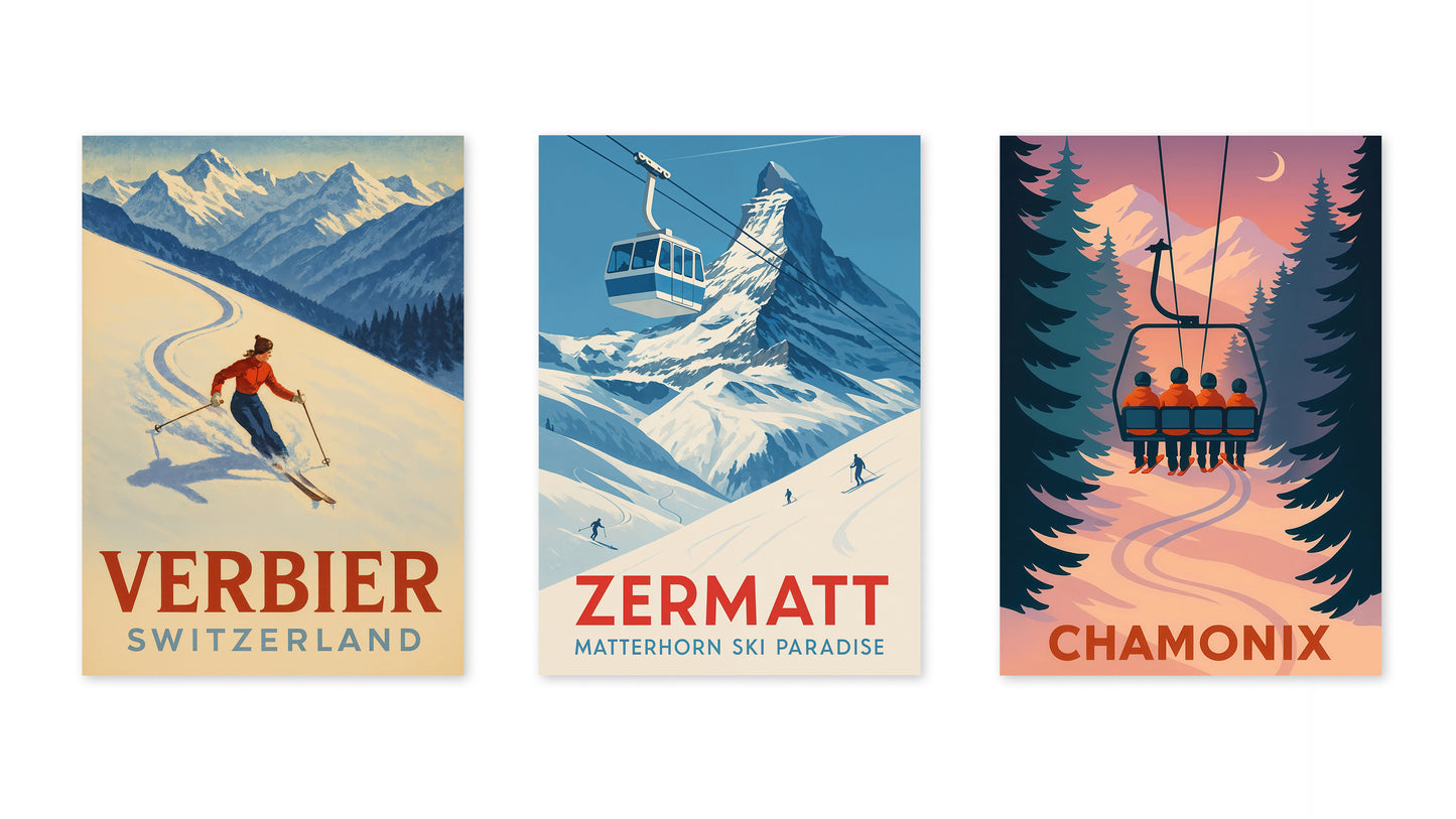 Grafisk Skidort Trio