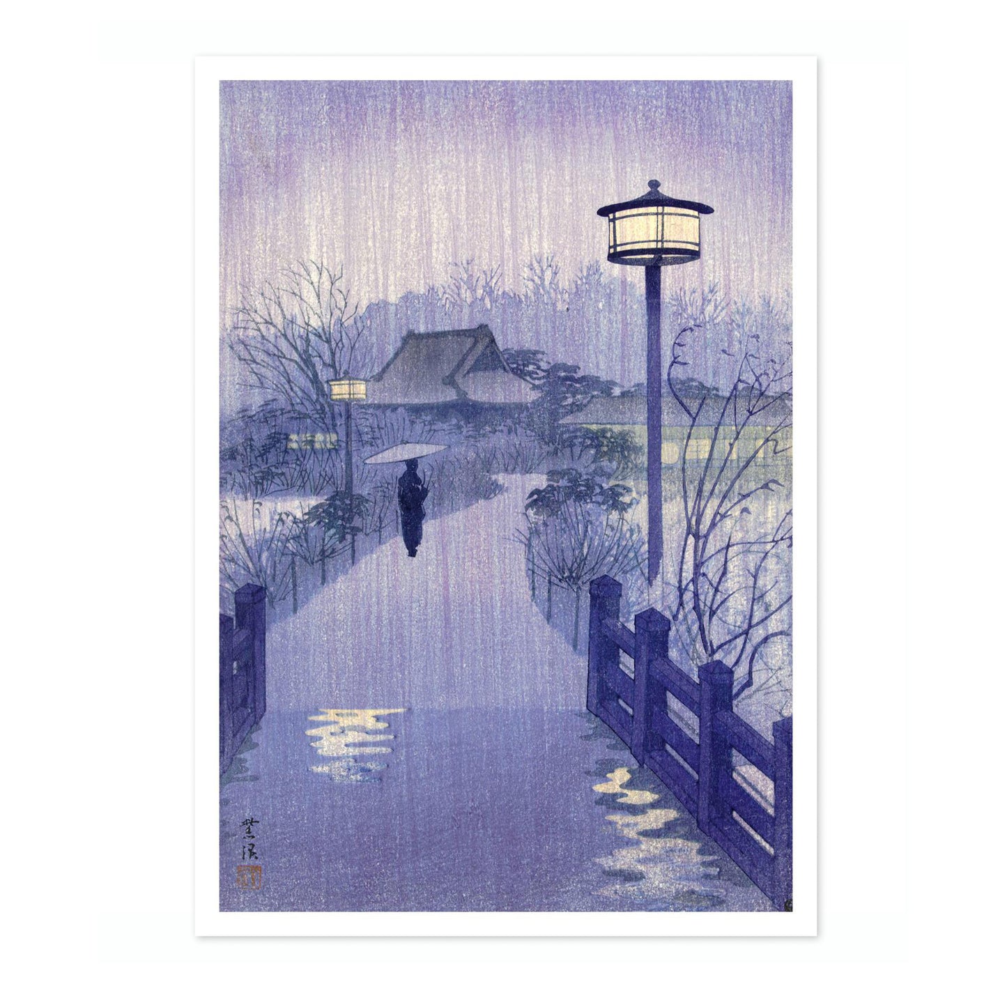 Kvällsregn vid Shinobazu-dammen, Tokyo