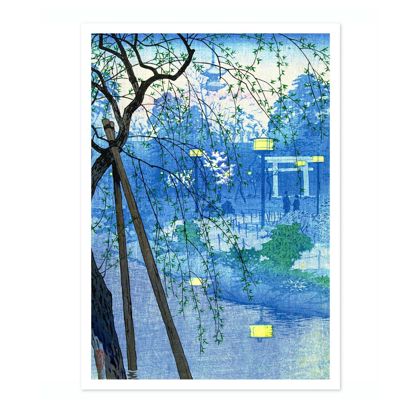 Dimmig kväll vid Shinobazu-dammen, Tokyo