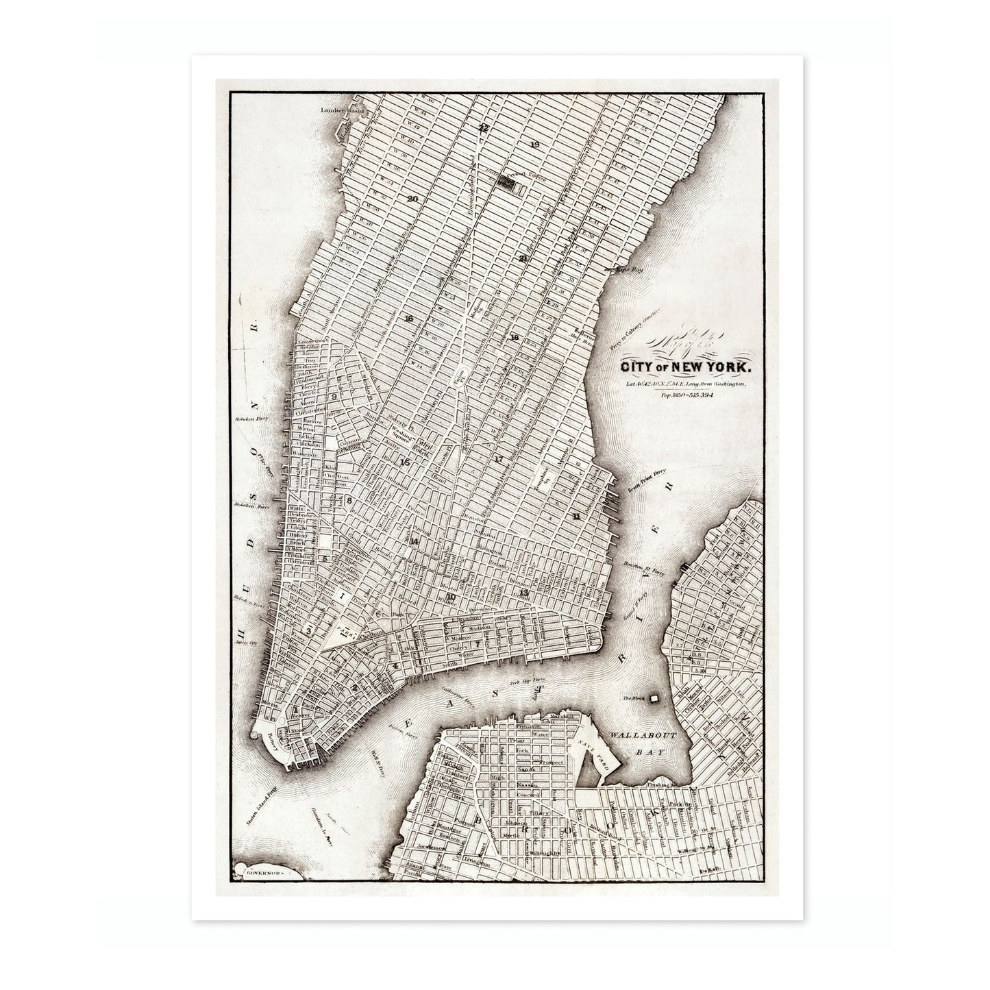New York Vintage Map