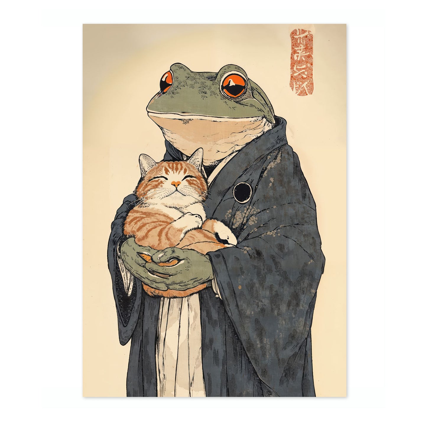 Frog Holding Cat
