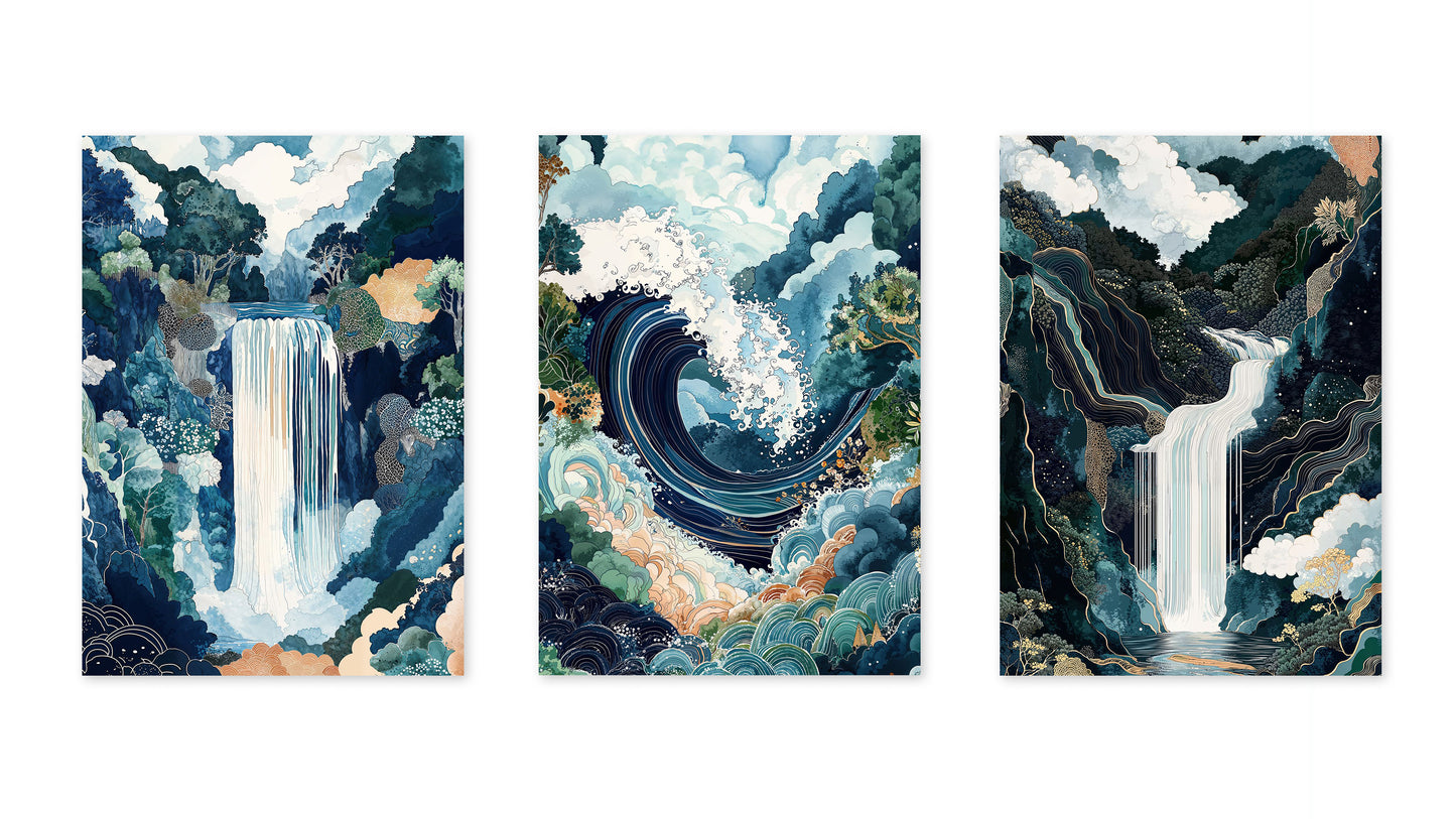 Waves and Swirls Triple