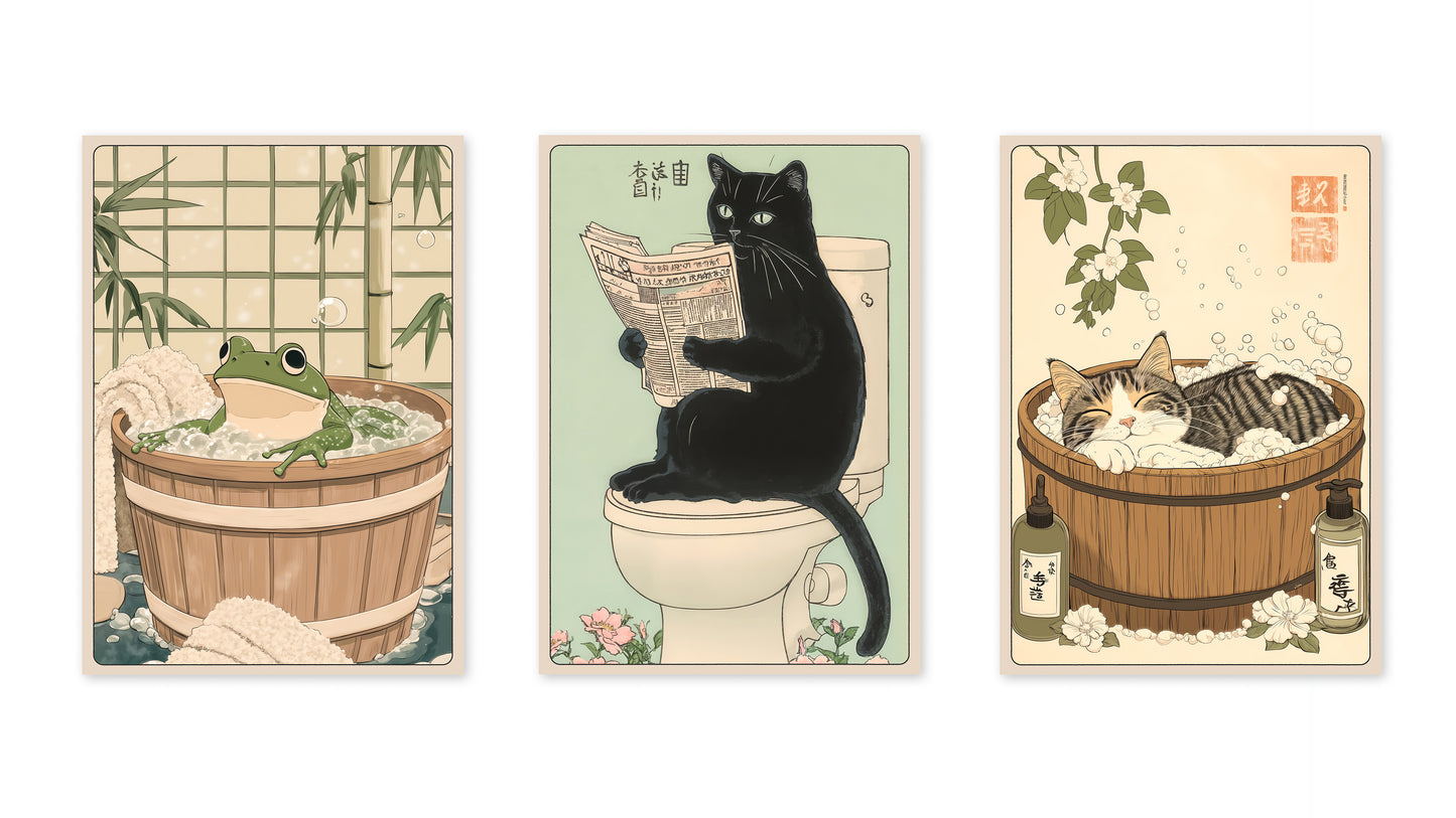 Anime Badkamer Katten