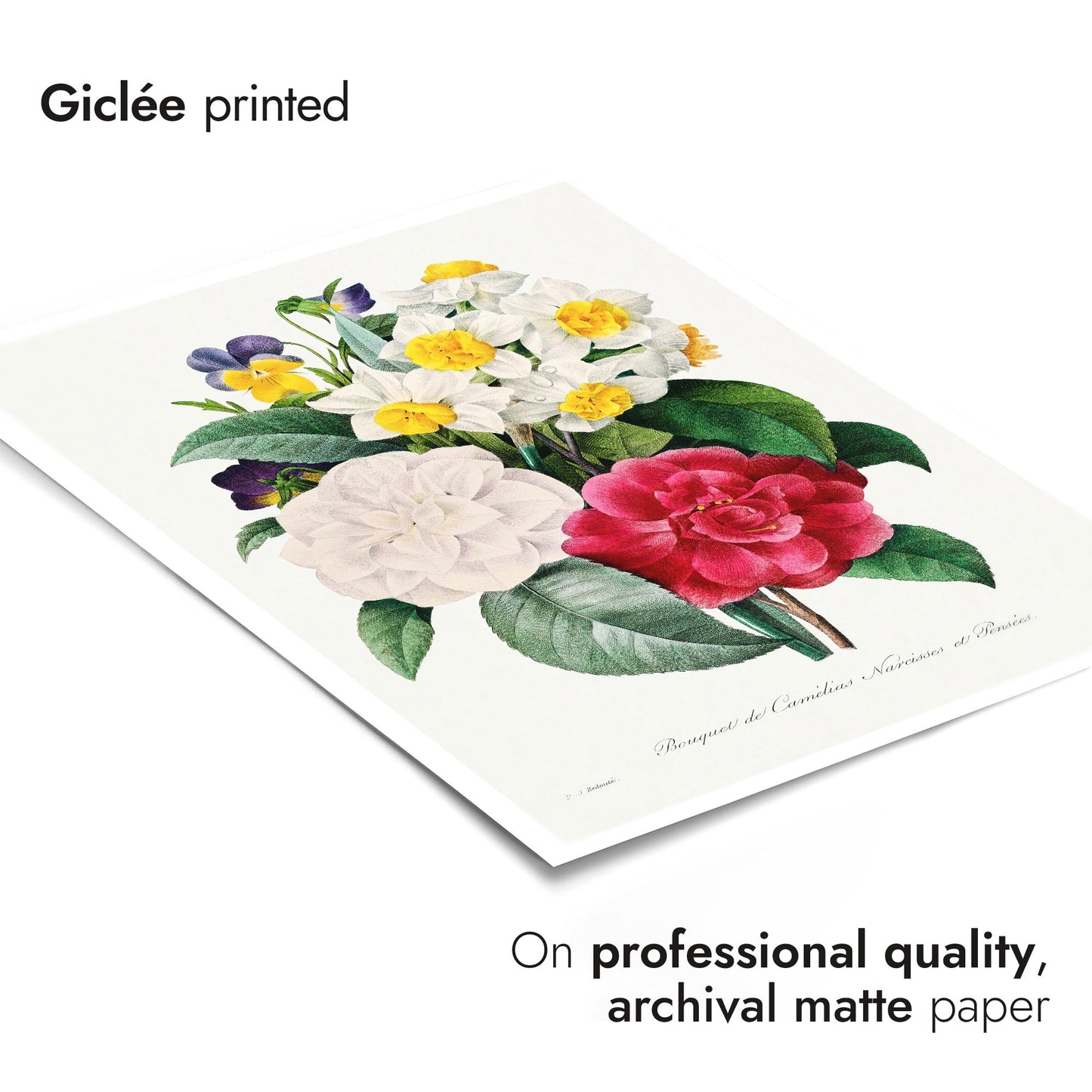 Kamelien- und Stiefmütterchenstrauß