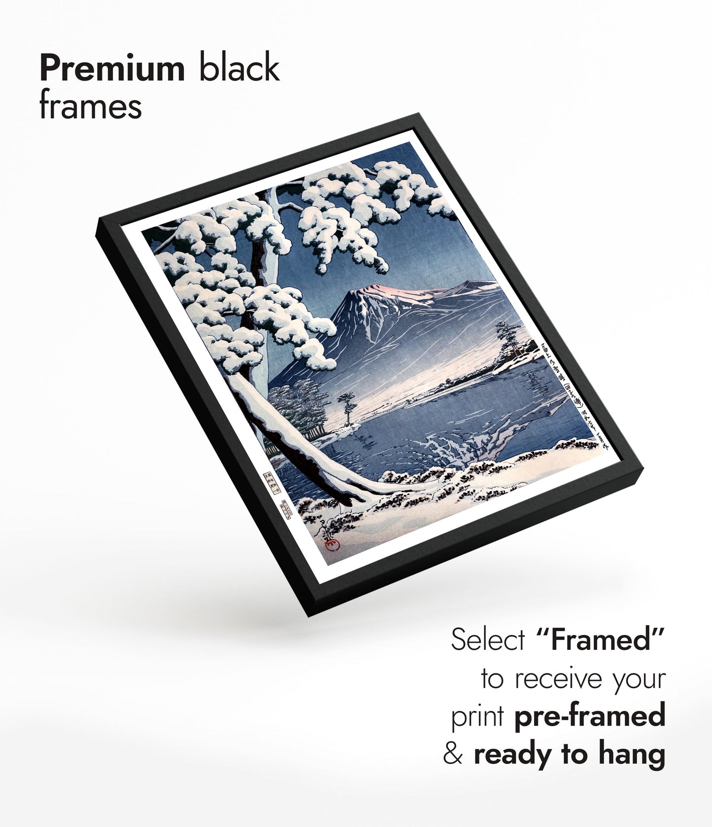 Mt Fuji efter snö i Tagonoura-bukten