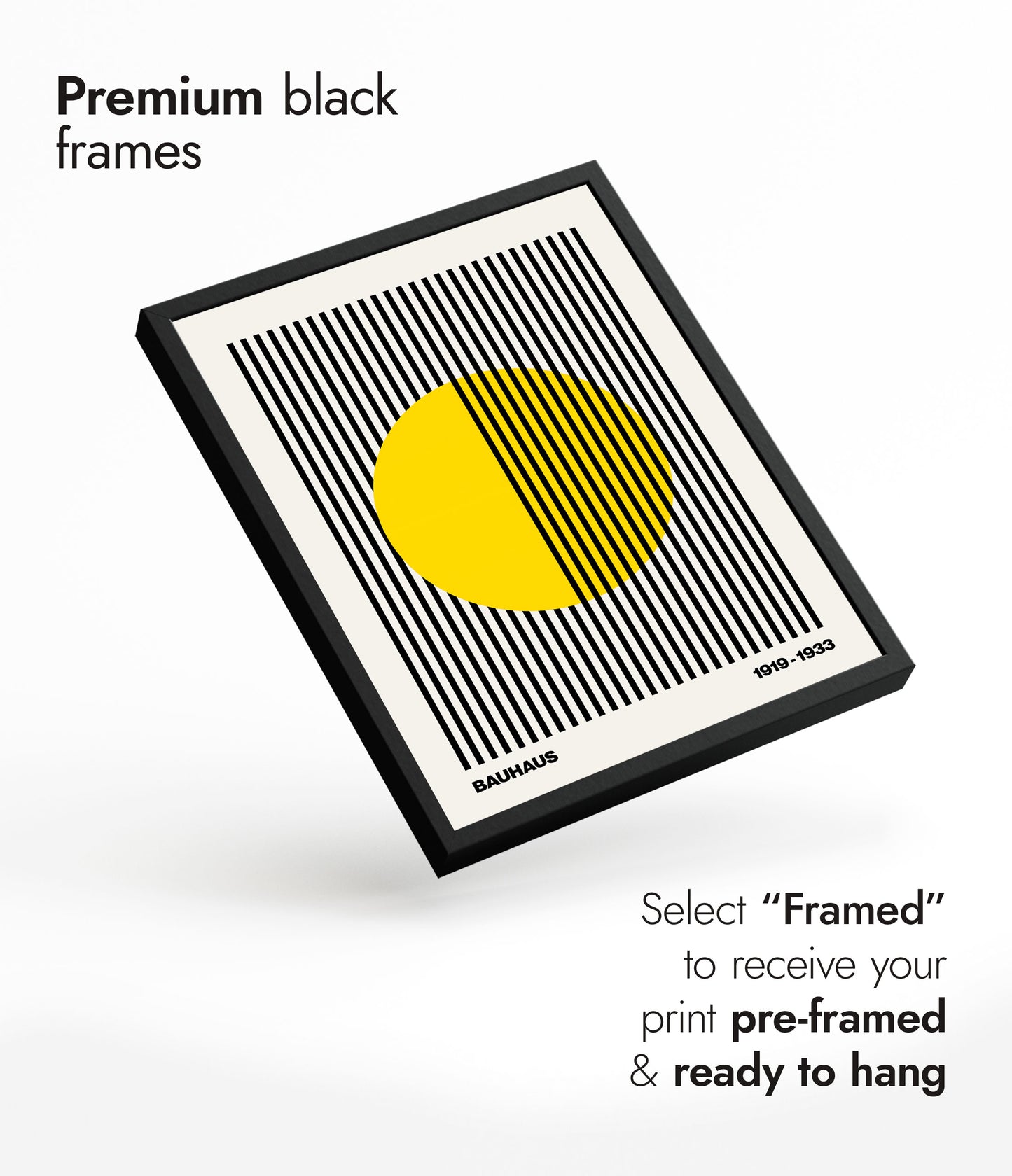 Circle + Stripes, Yellow on White