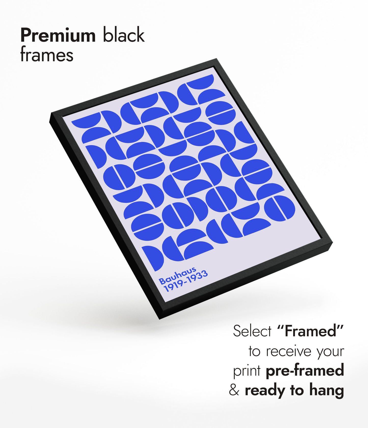 Semi-Circles Blue on White