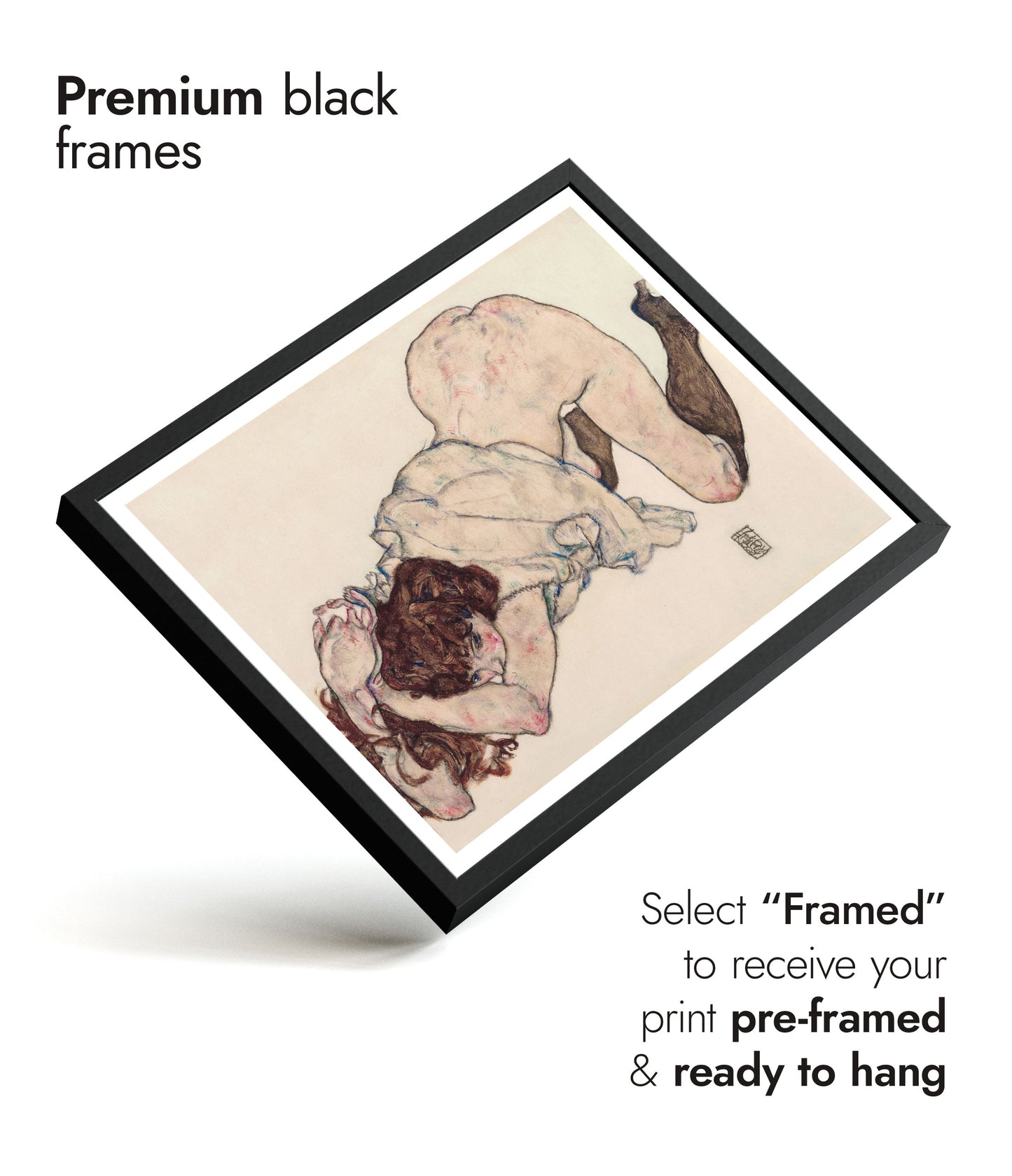 Kneeling Girl Resting on Both Elbows