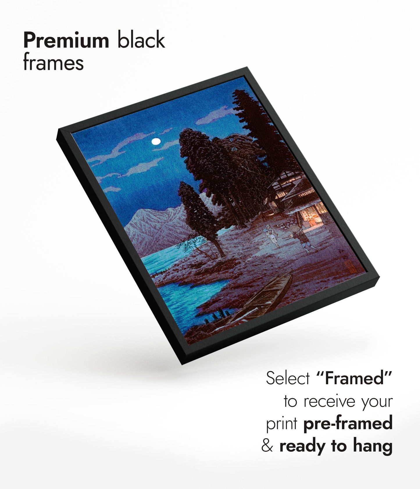 Moon Woodblock Lake Chūzenji