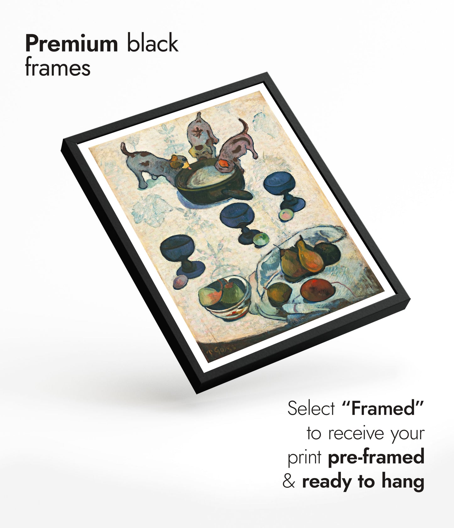 Stilleben med tre valpar