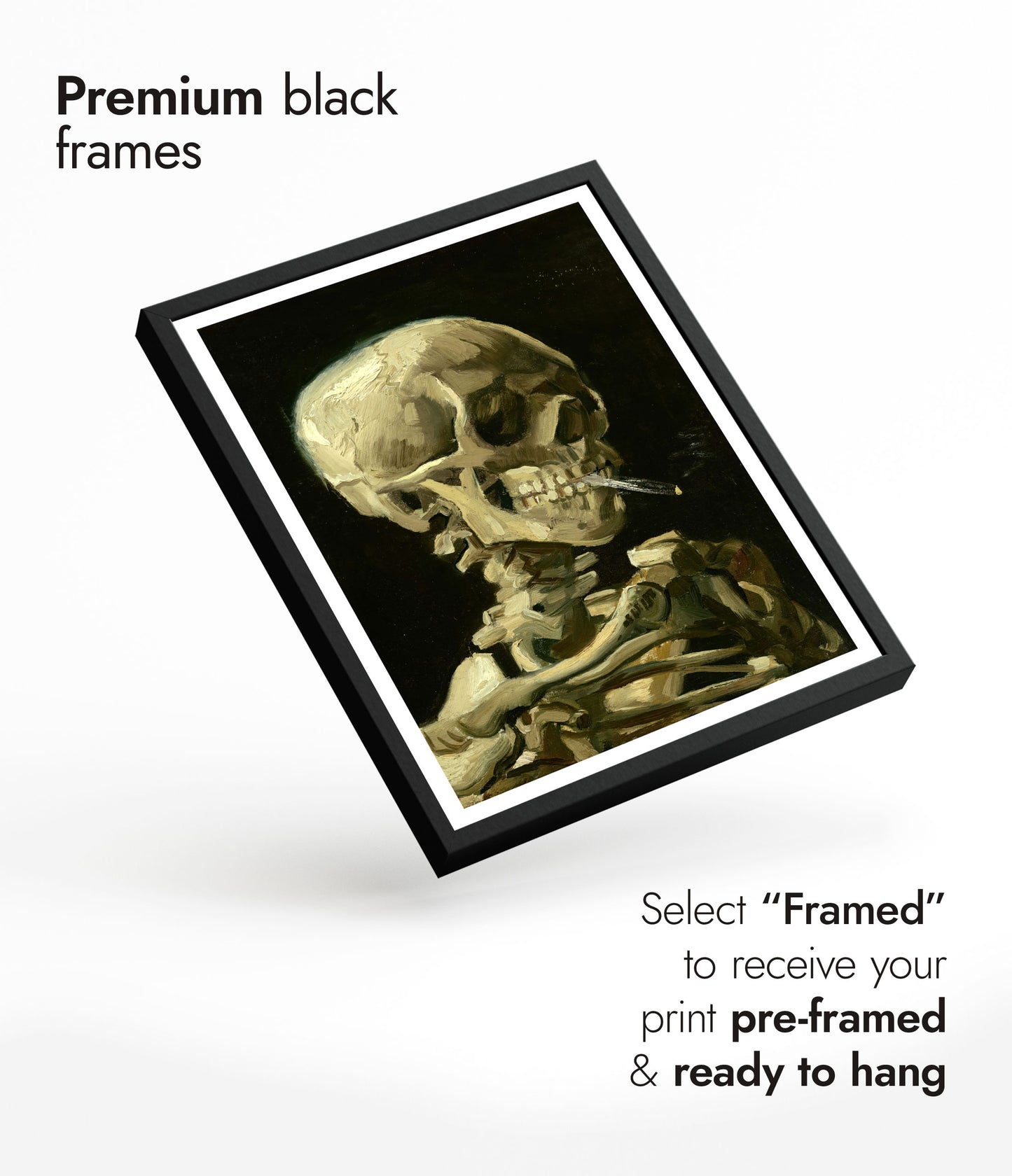 Schedel met een brandende sigaret