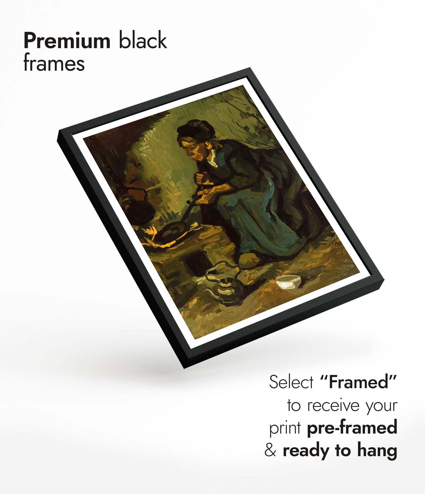 Peasant Woman Cooking by a Fireplace