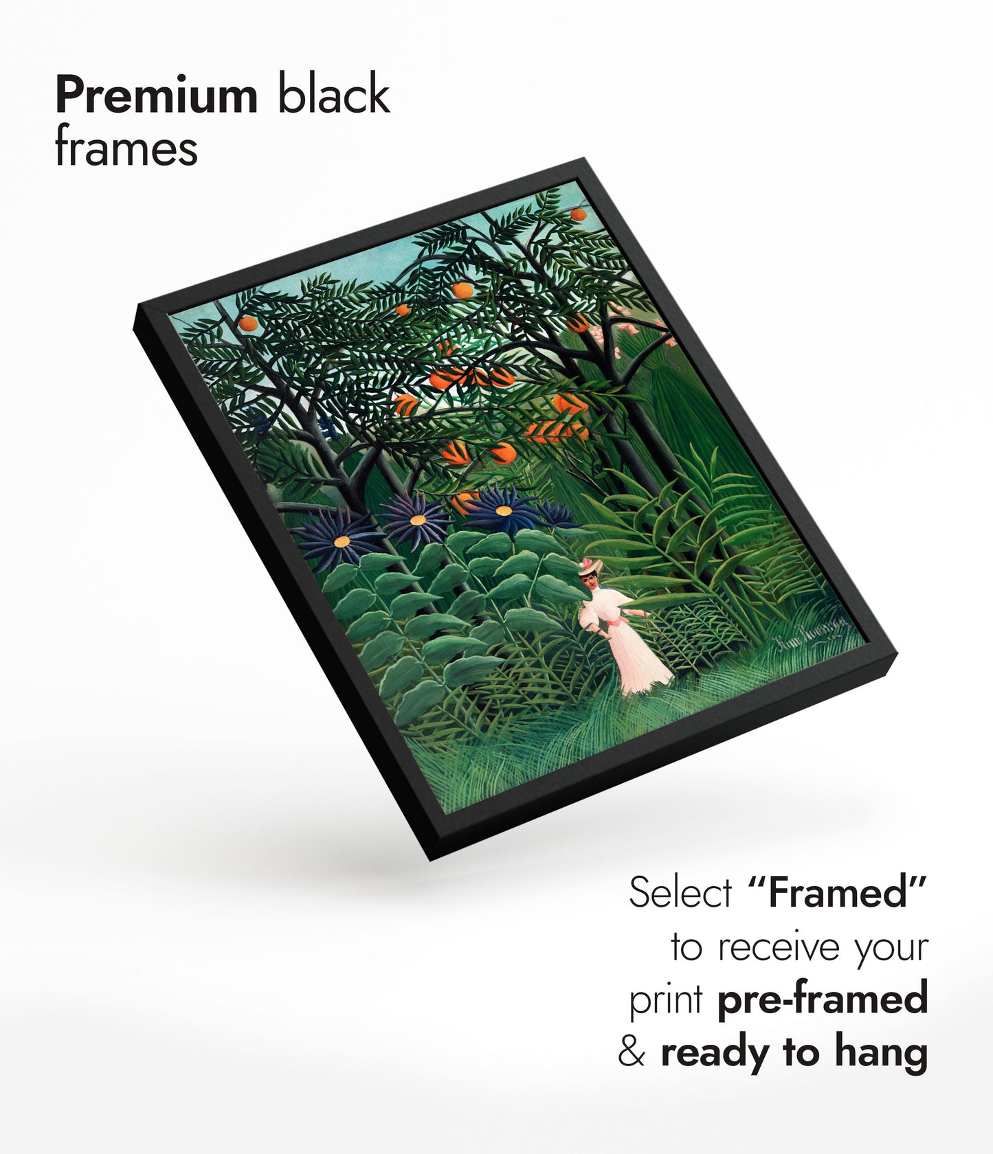 Kvinna i en exotisk skog