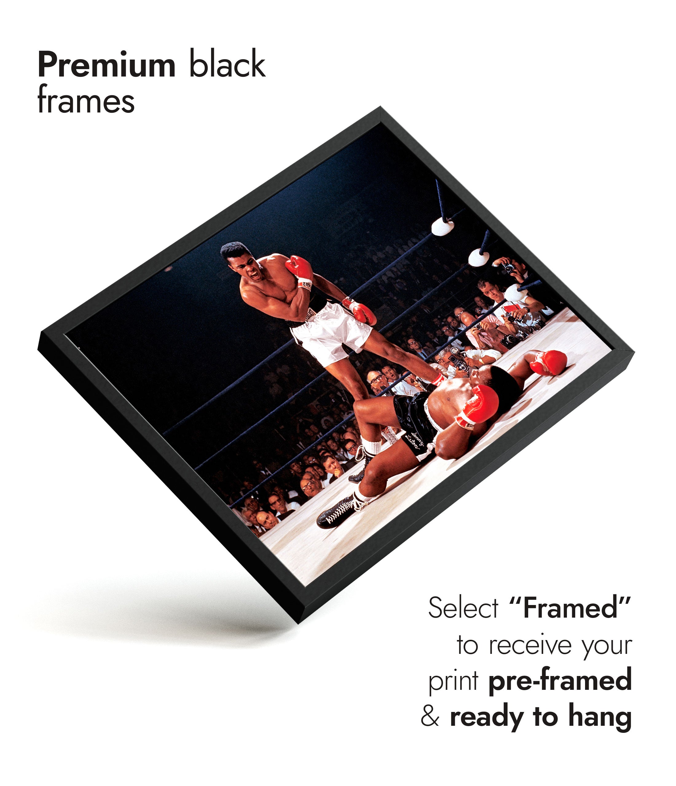 Muhammad Ali vs Sonny Liston 'Phantom Punch' Framed Poster