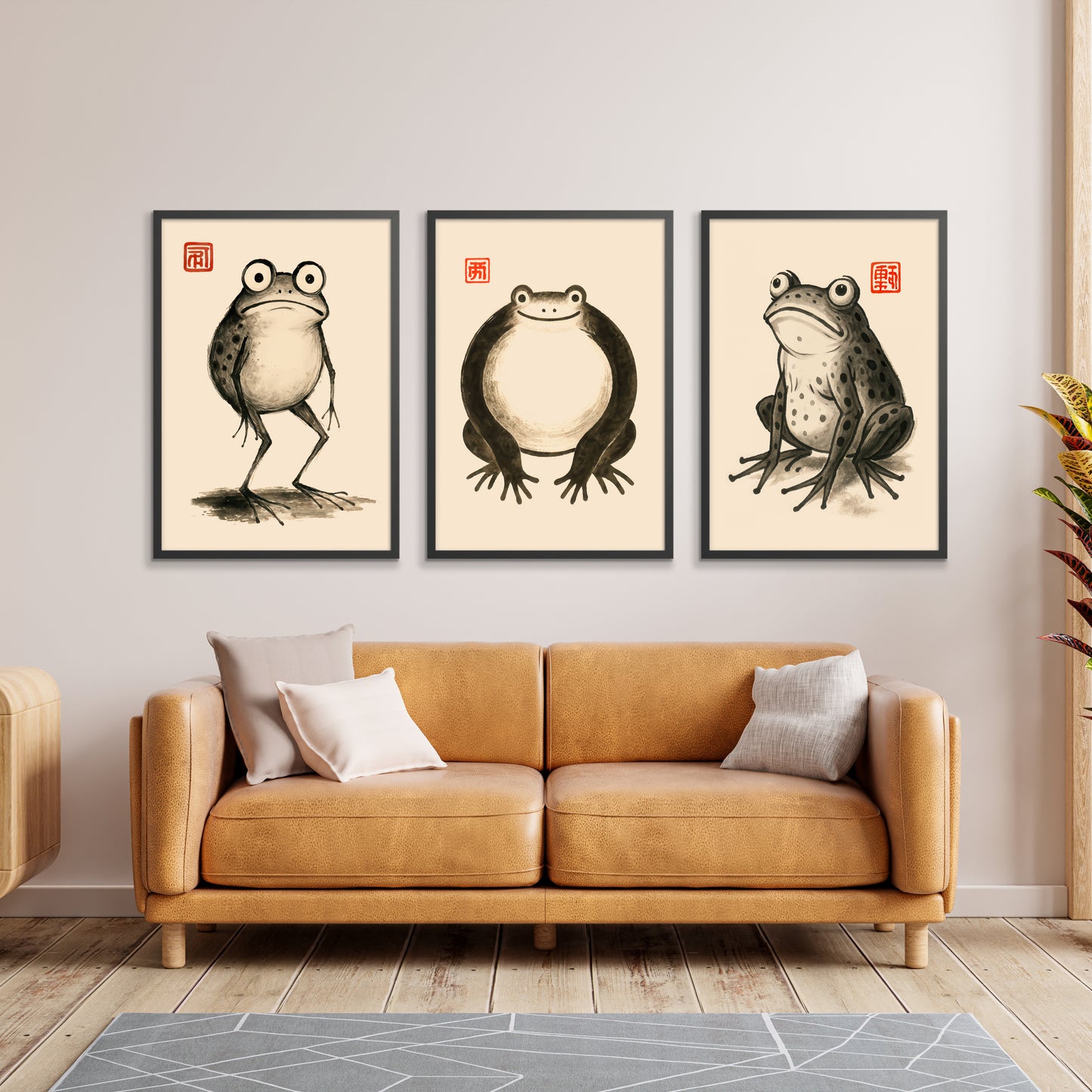 Hoji-stijl kikkers triple