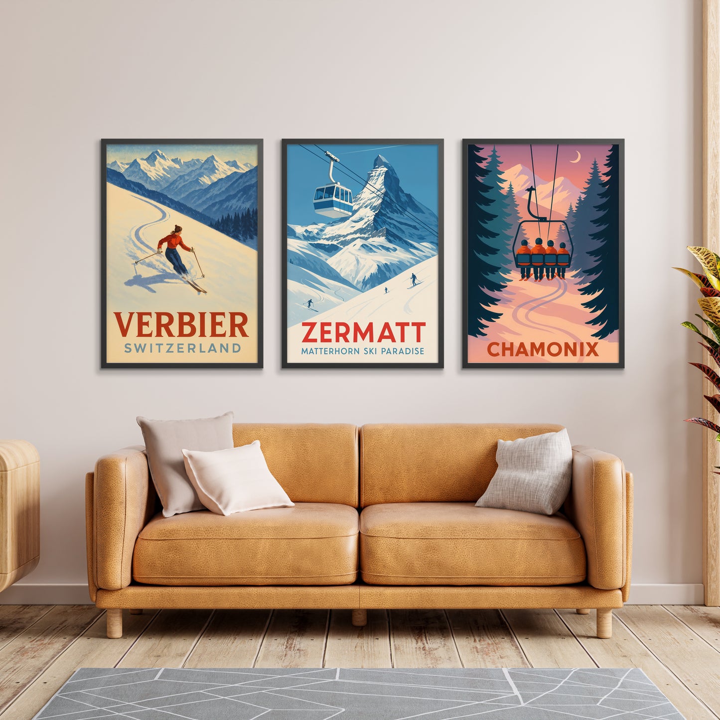 Grafisk Skidort Trio