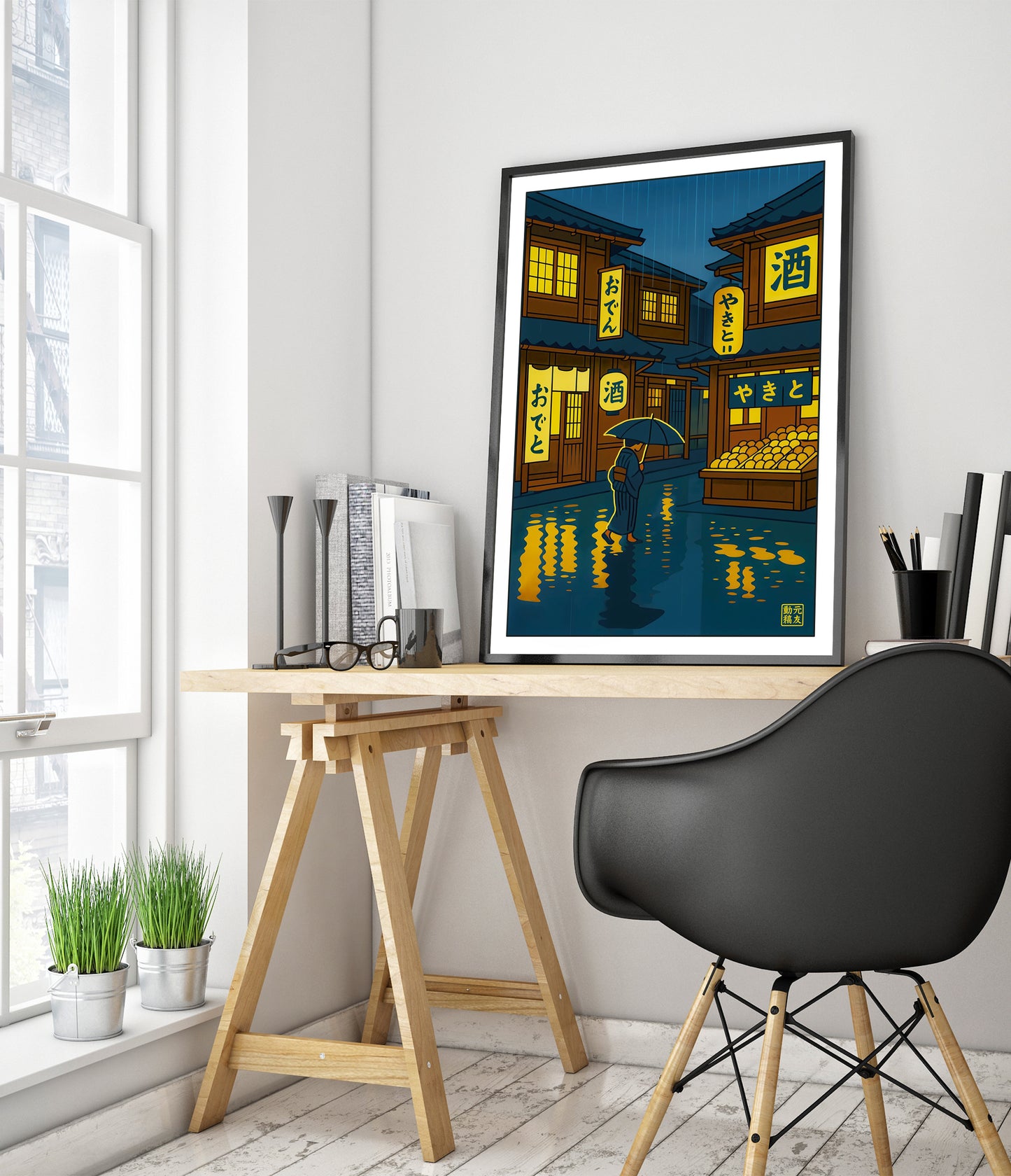 Nachtmarkt in de regen