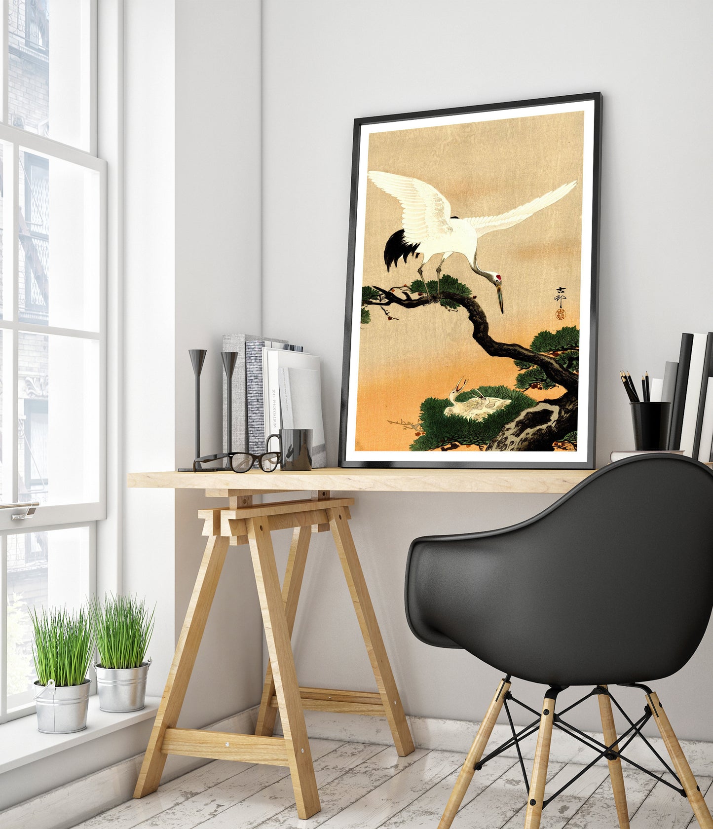 Kraan voedt haar kuikens