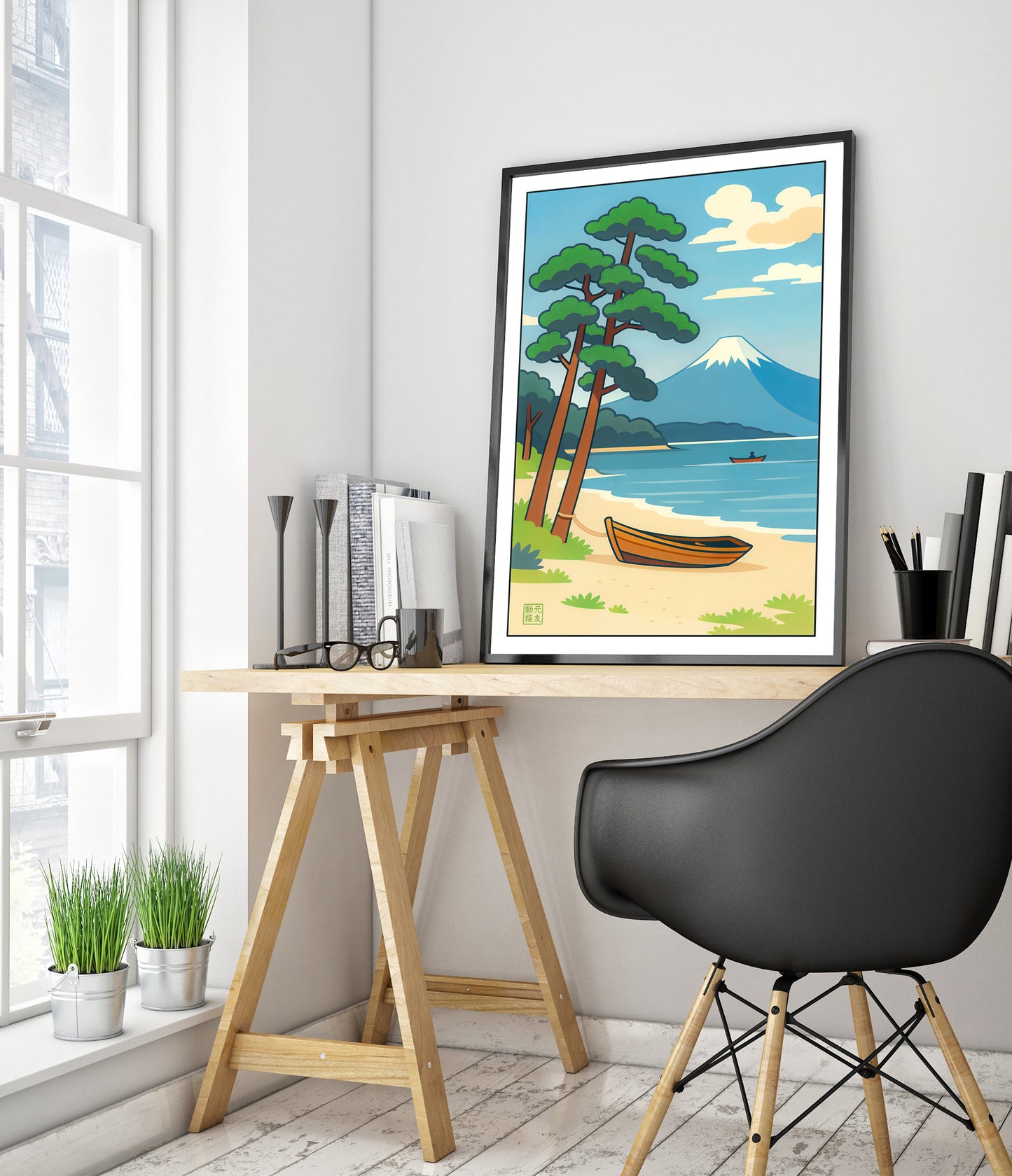 Visboten bij de berg Fuji