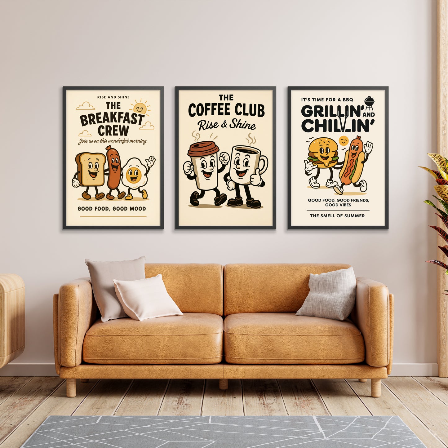 Frühstücks-Maskottchen-Trio