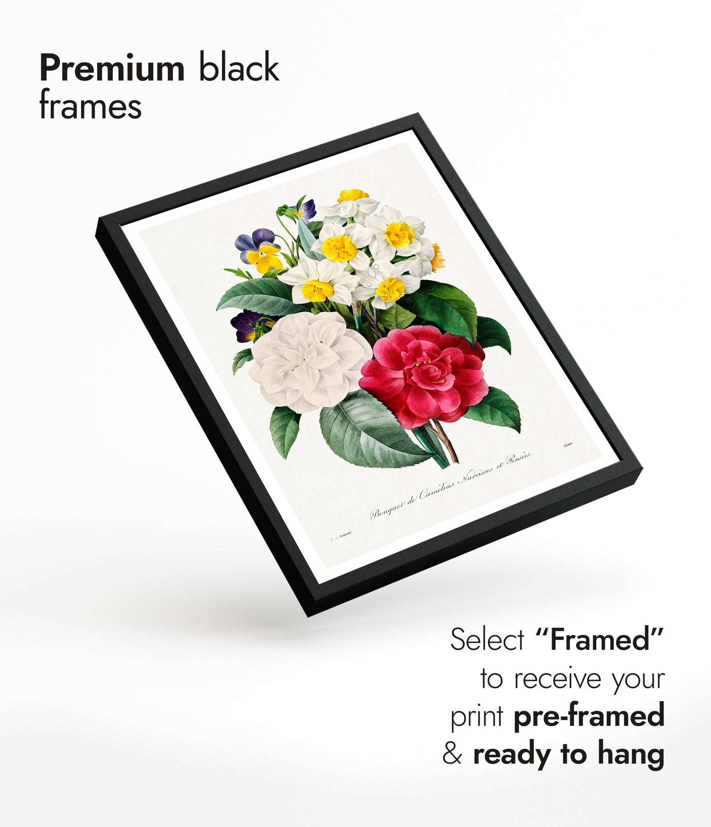 Kamelien- und Stiefmütterchenstrauß