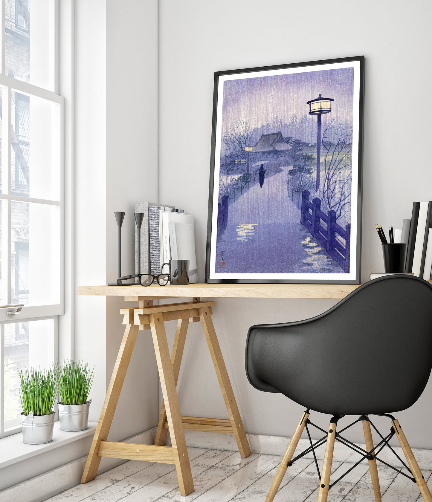 Kvällsregn vid Shinobazu-dammen, Tokyo