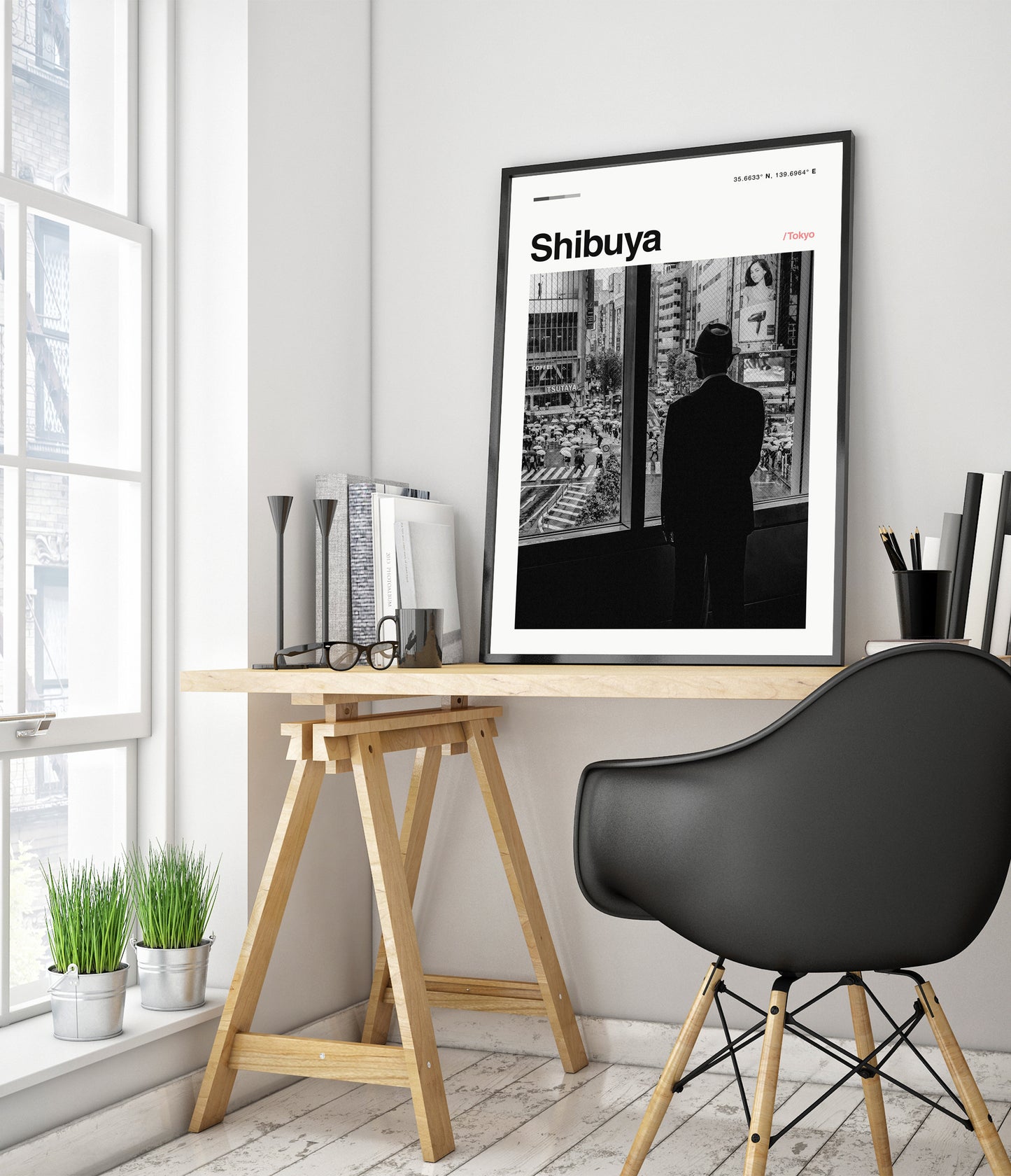 Man bij Shibuya Crossing, Tokio