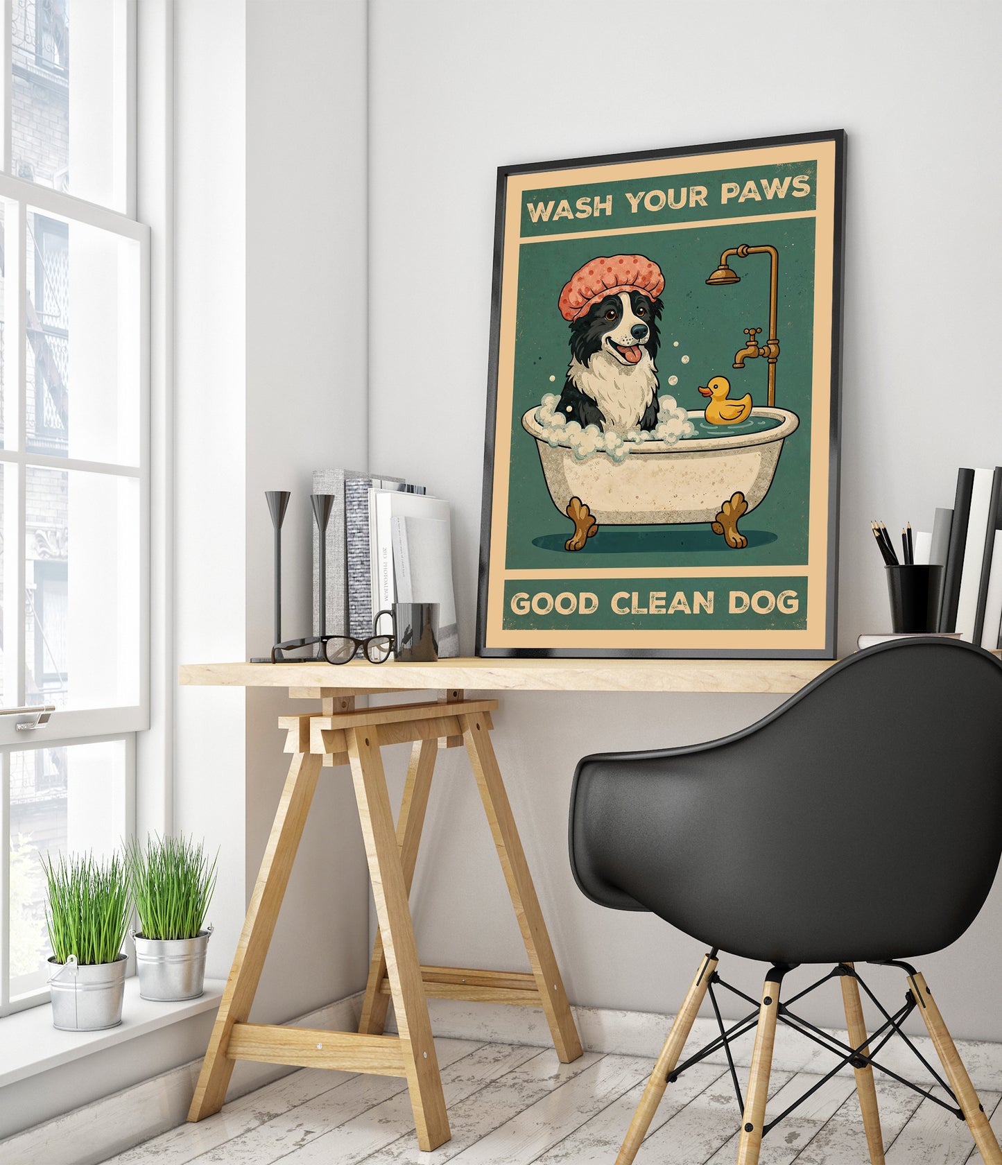 Lave tes pattes, bon chien propre