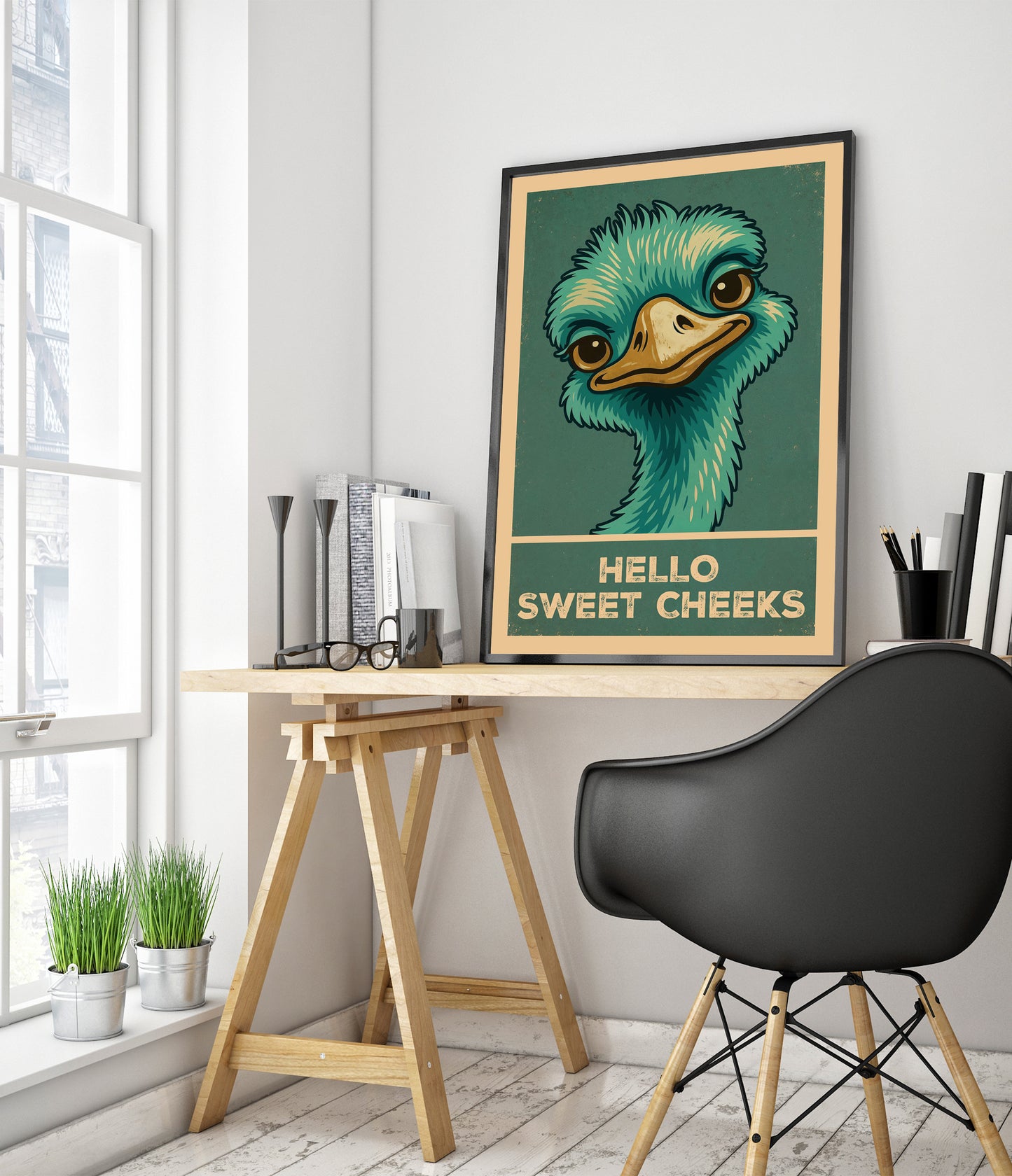 Hello Sweet Cheeks Ostrich