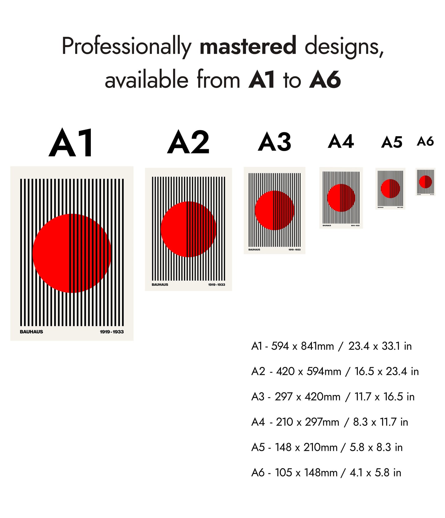 Circle + Stripes, Red on White