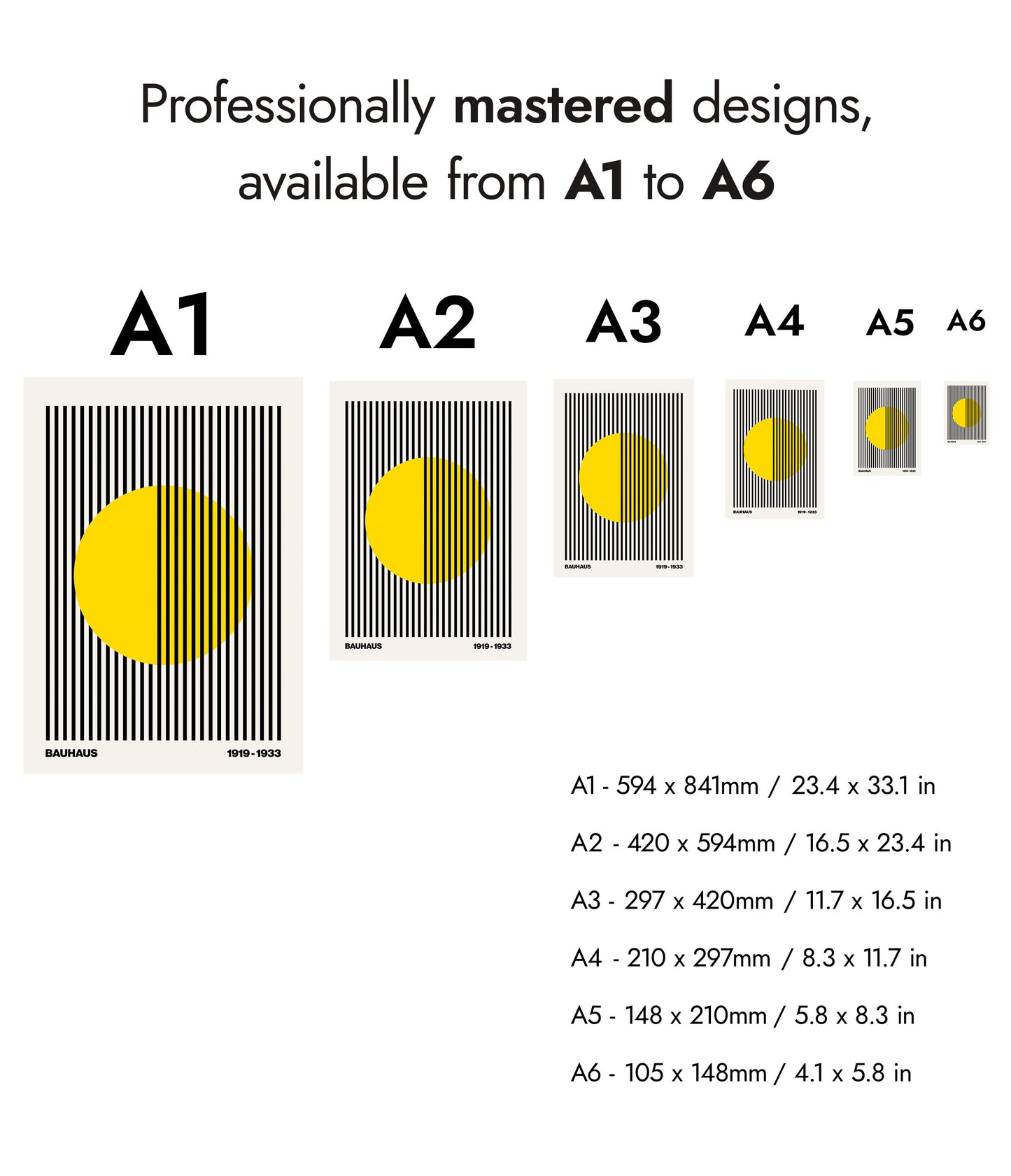 Circle + Stripes, Yellow on White