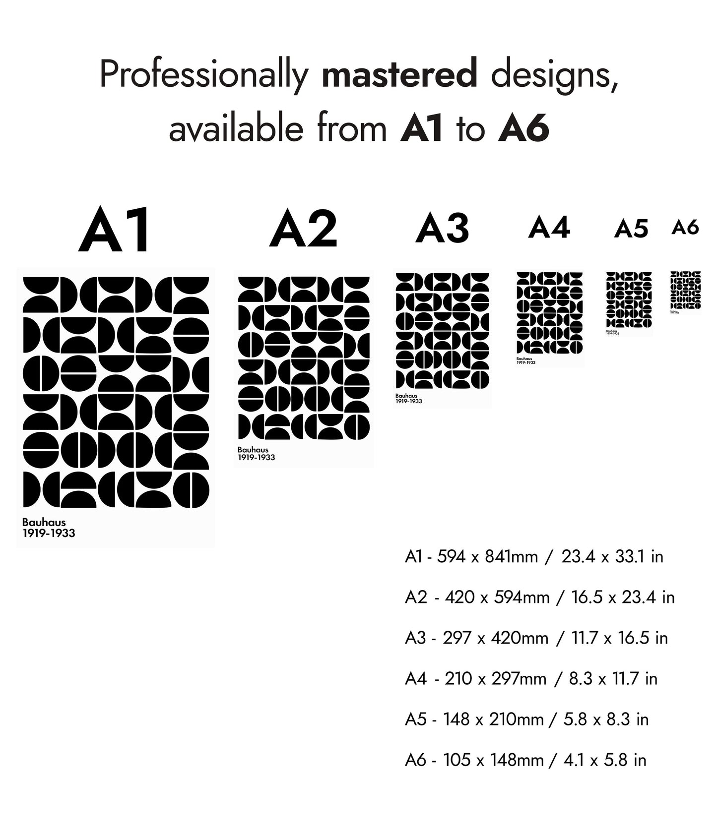 Semi-Circles Black on White