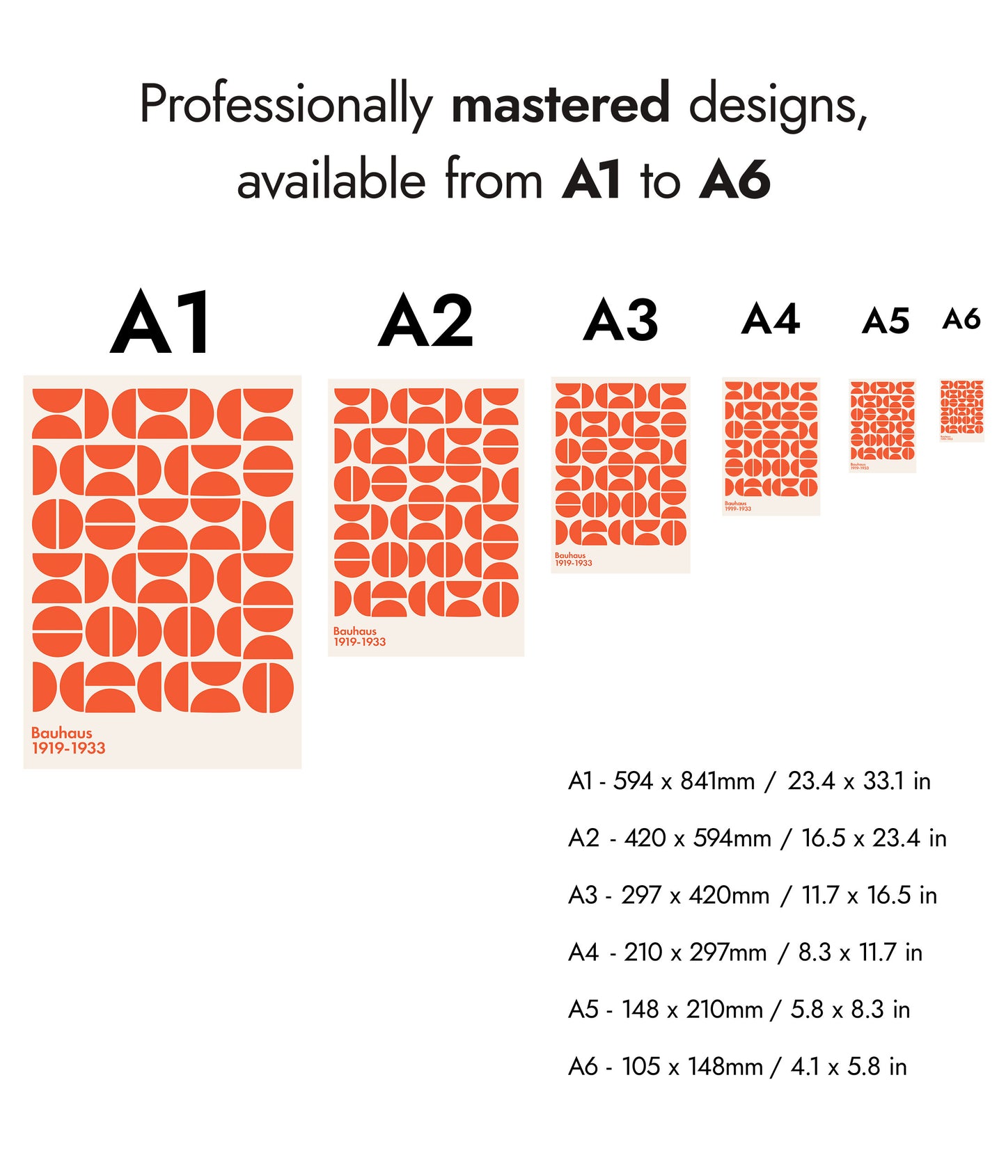 Semi-Circles Orange on White