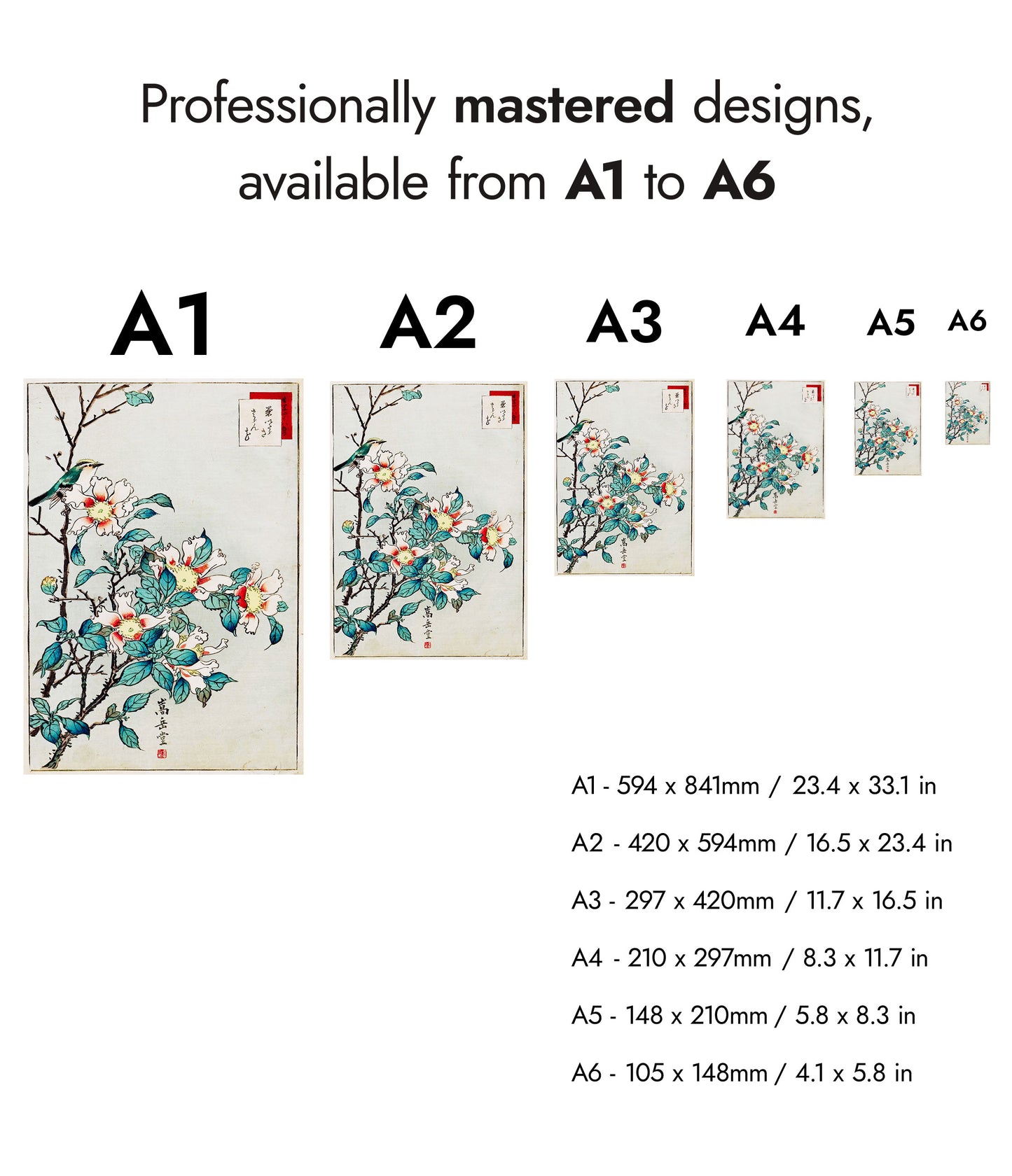 Blue Bird and Pink Flowers