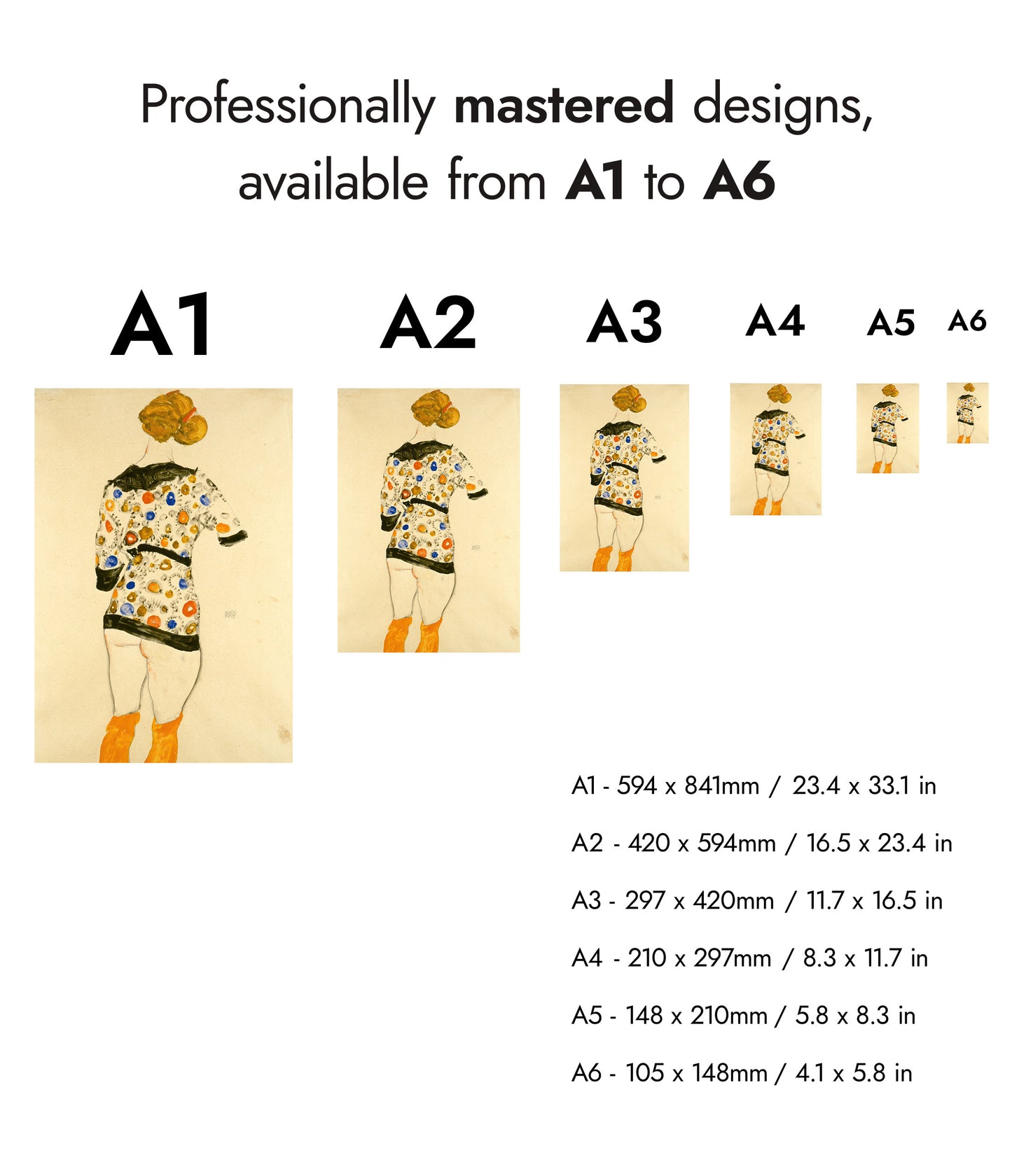 Standing Woman in a Patterned Blouse