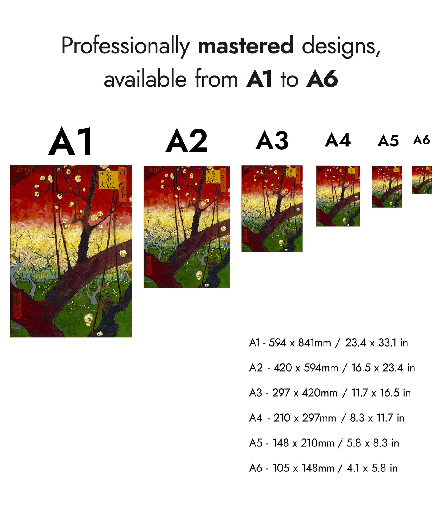 Blommande plommonträd efter Hiroshige