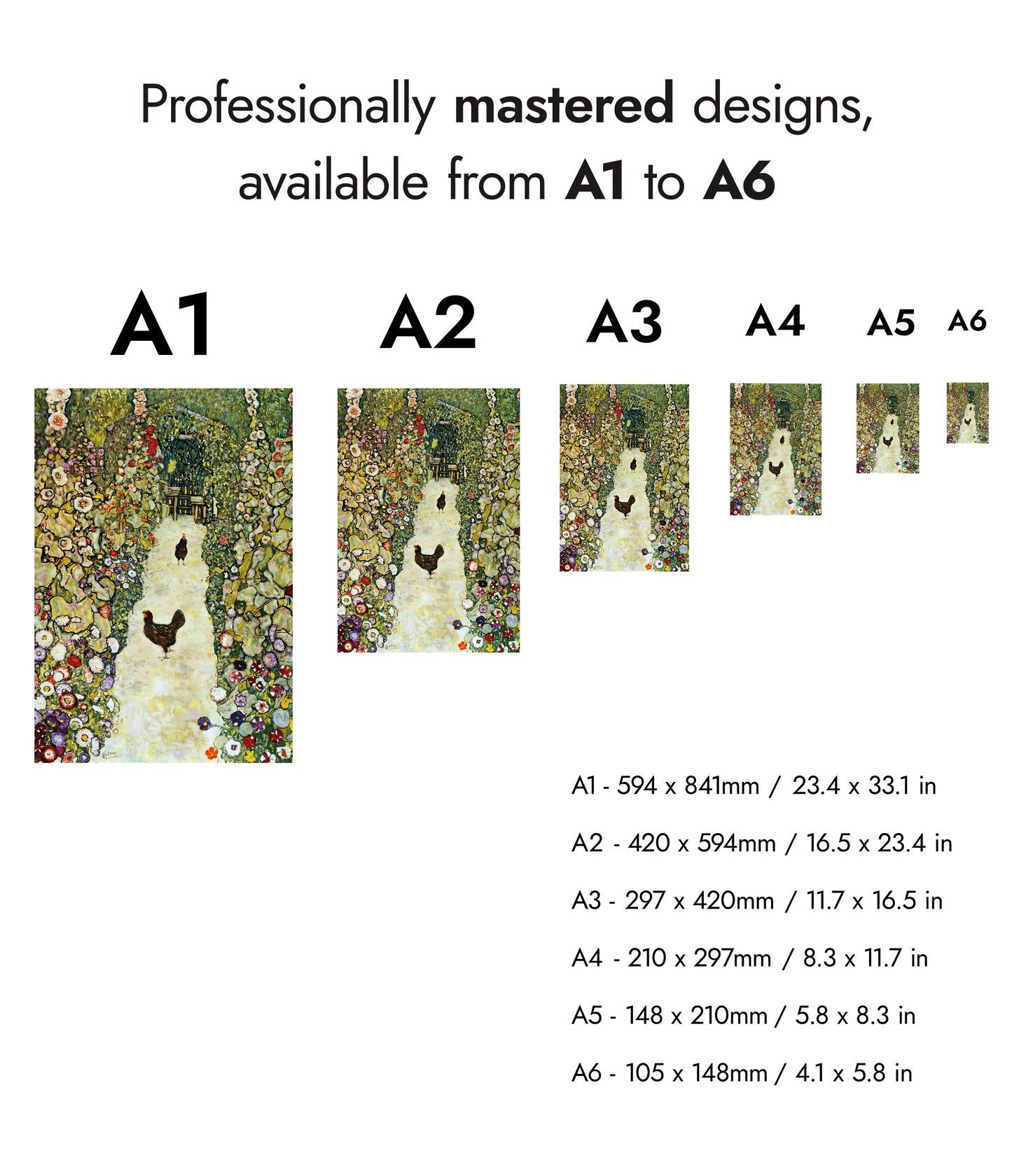 Chemin de jardin avec des poulets