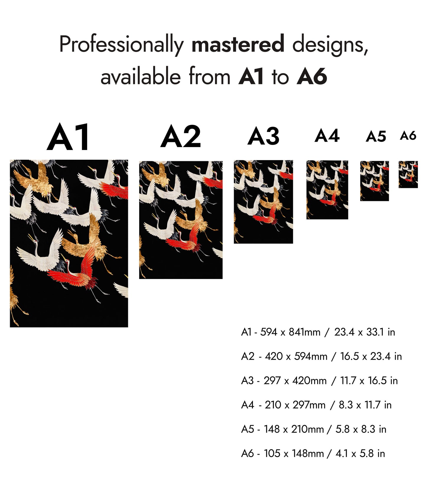 Japanese Flock of Cranes