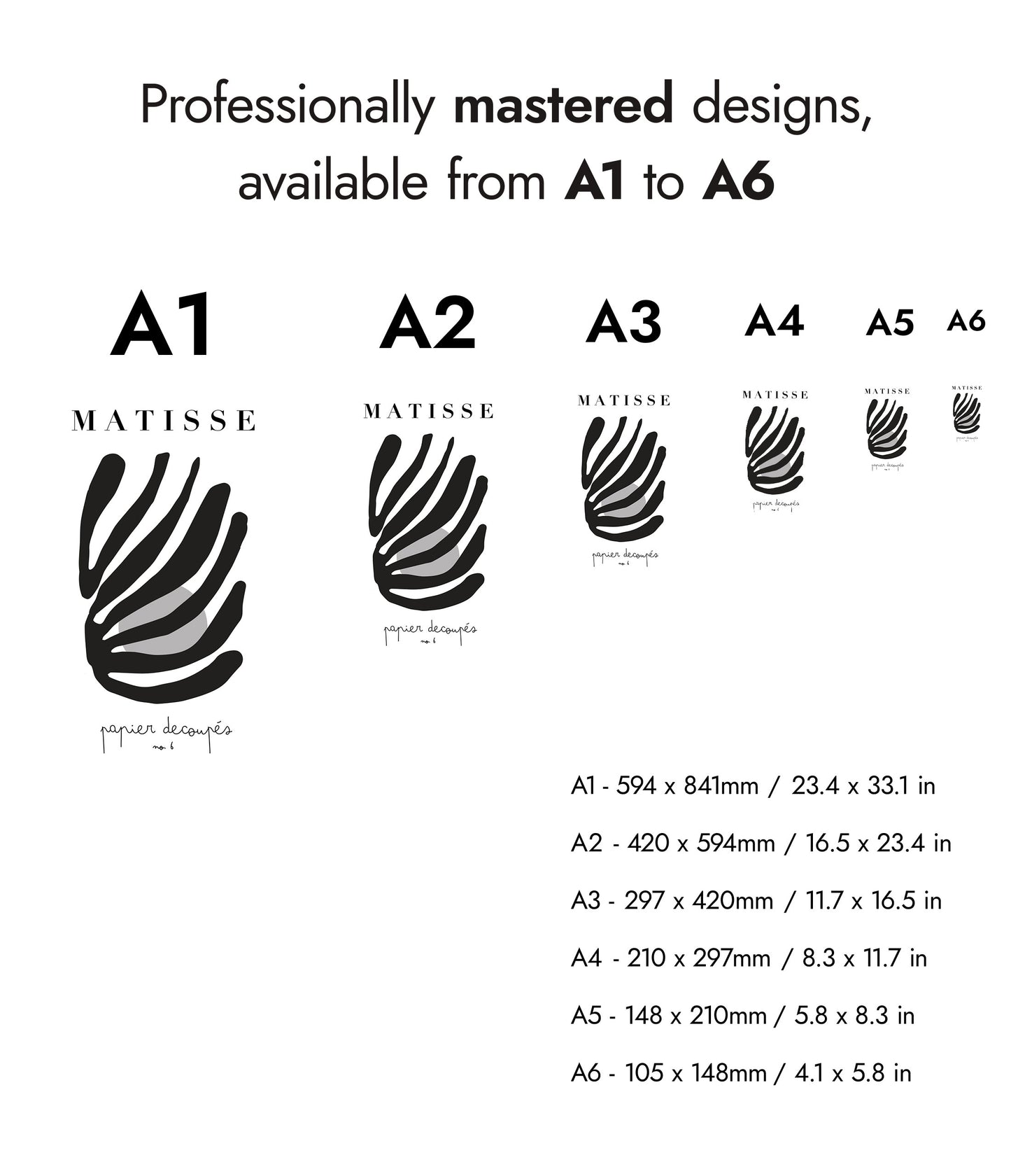 Découpages de Matisse n° 6 Noir et Blanc