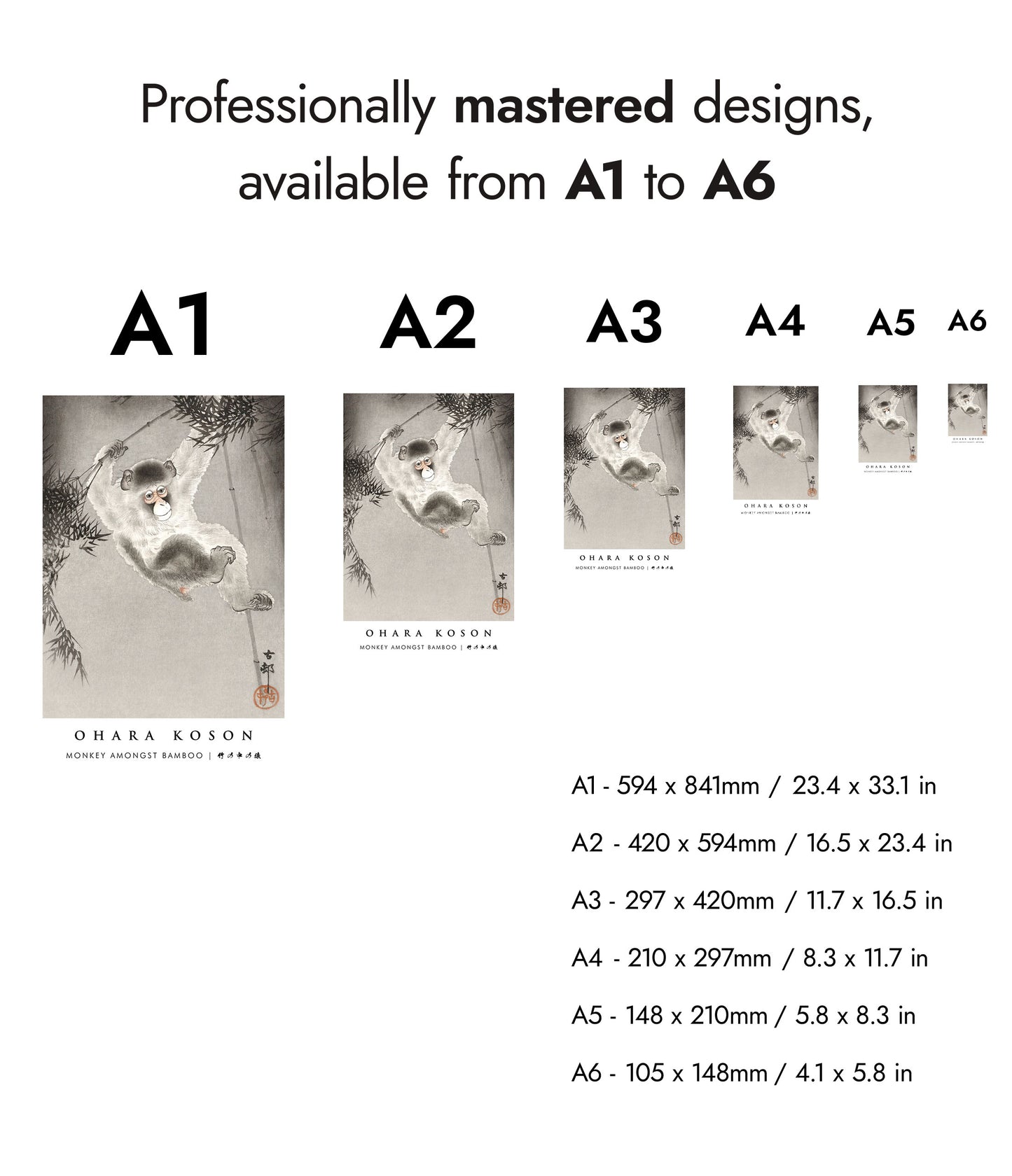 Singe parmi les bambous