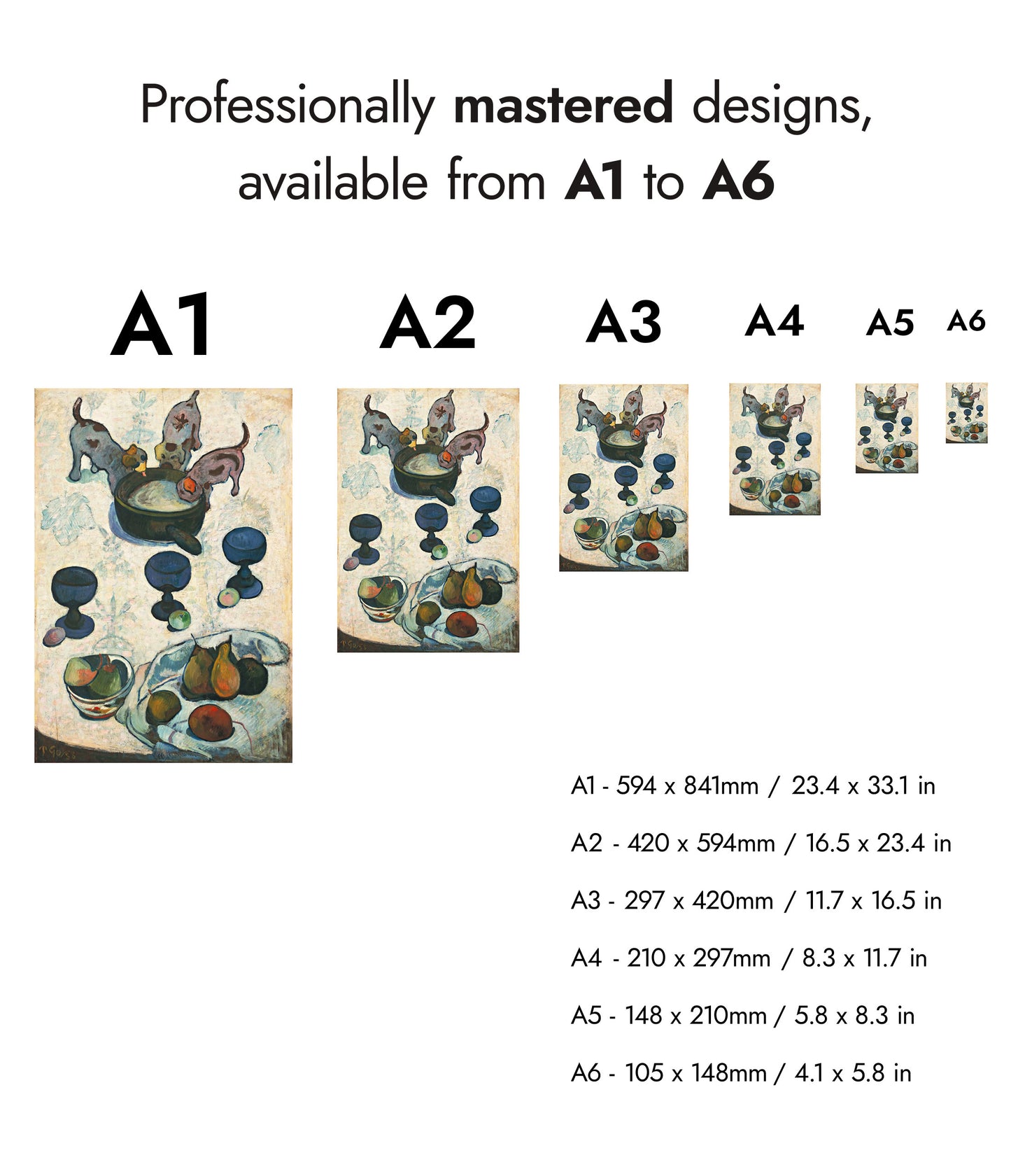 Stilleben med tre valpar