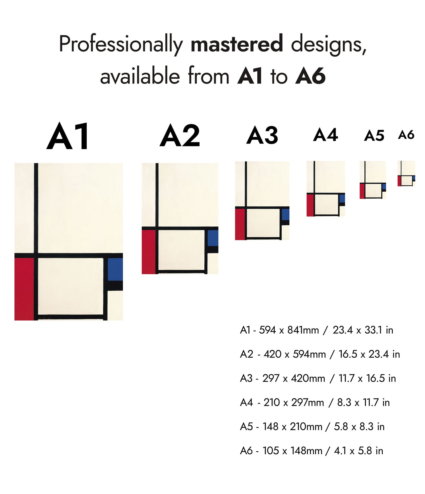 Komposition in Farben Nr. 1 mit Rot und Blau
