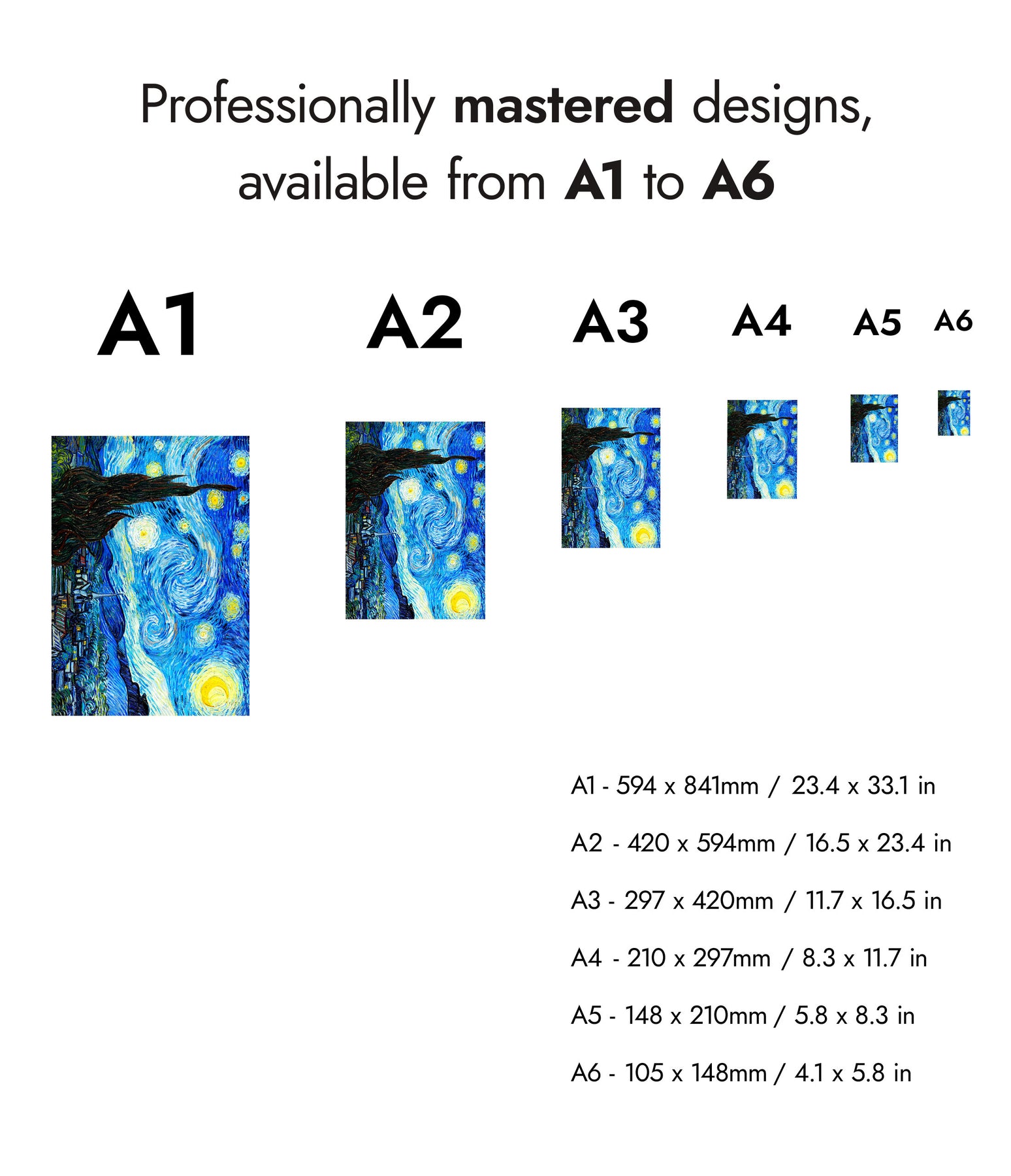 Starry Night Vincent Van Gogh Masterpieces Framed Prints