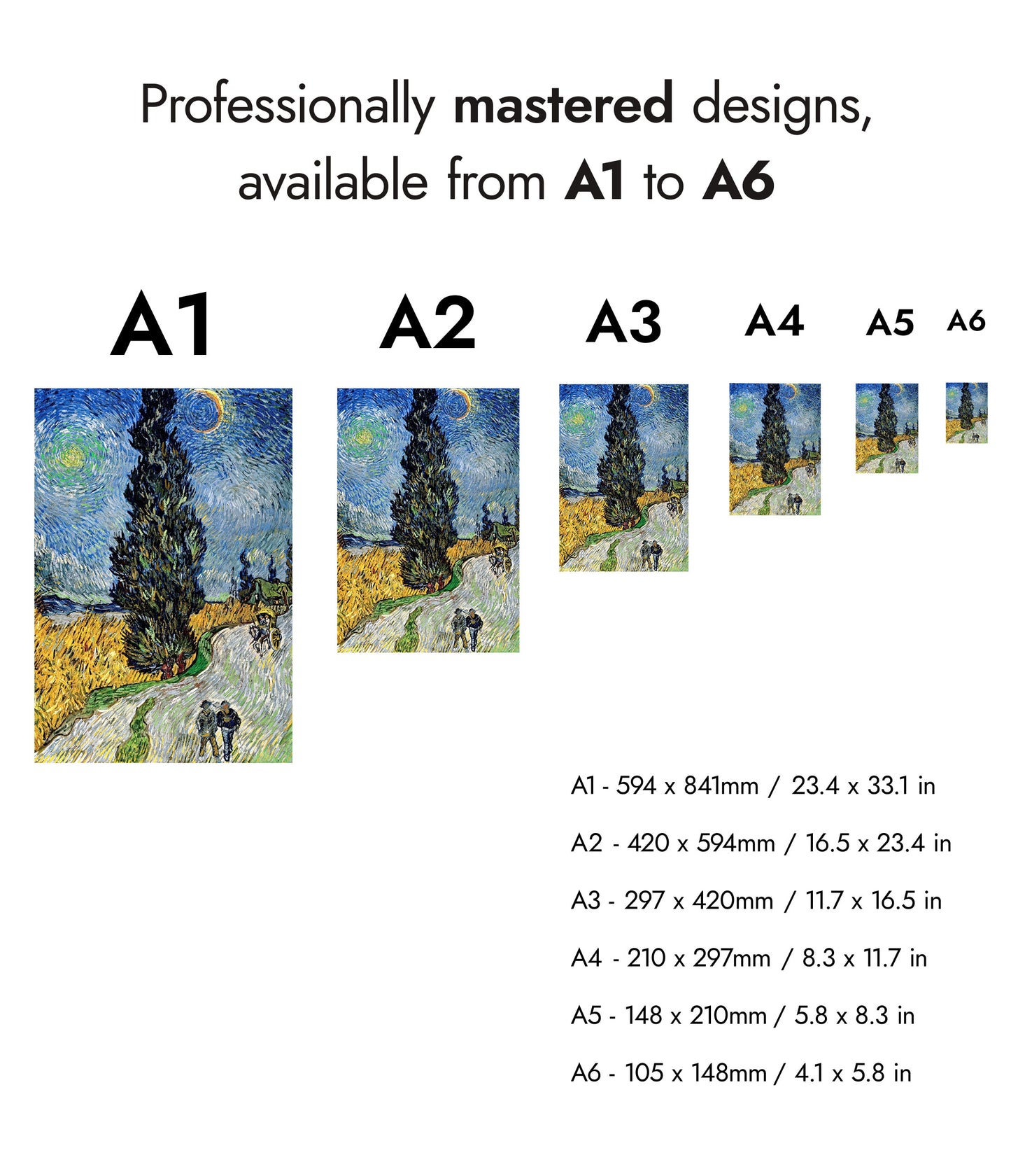 Country Road in Provence by Night