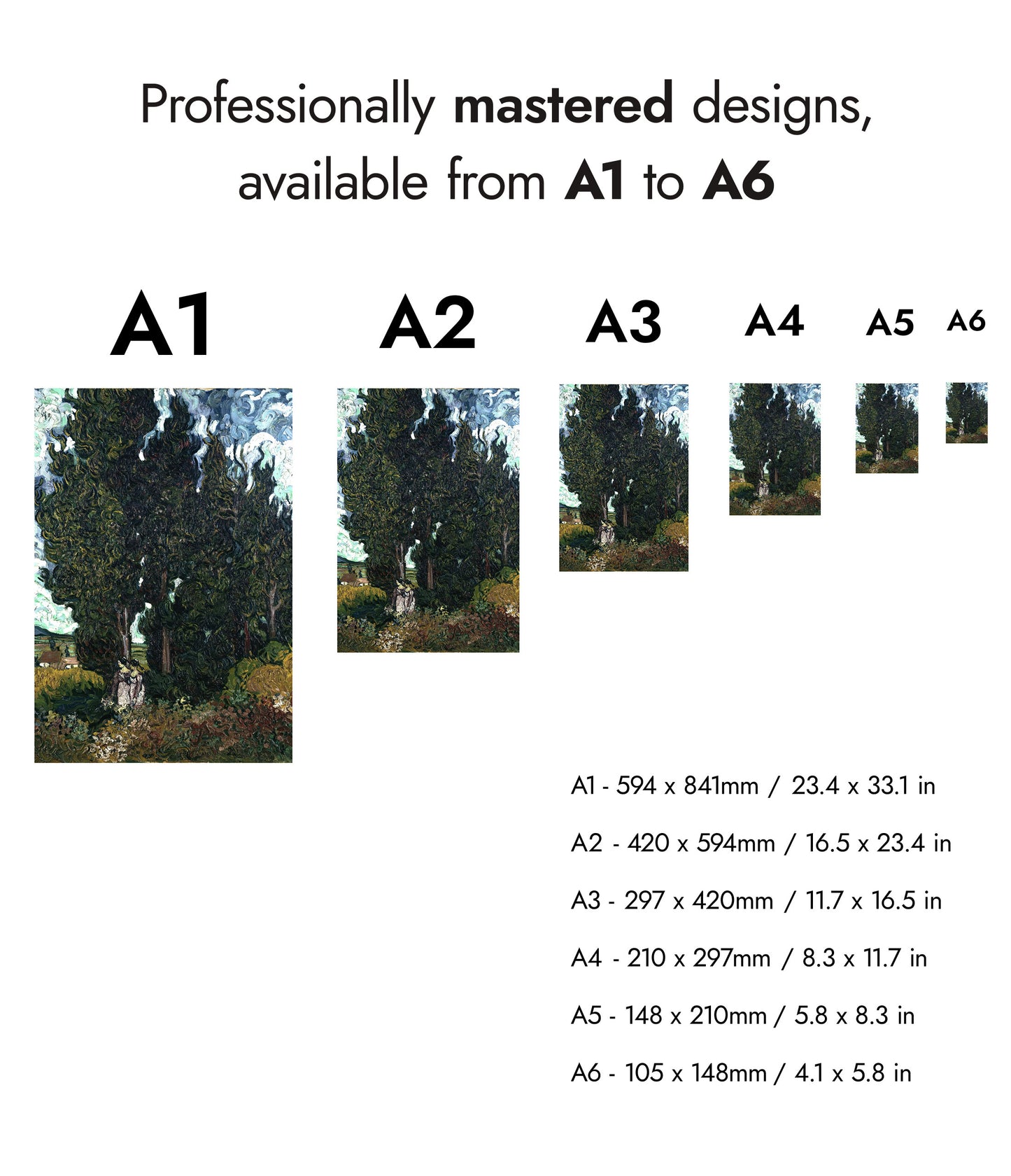 Cypresses with Two Figures