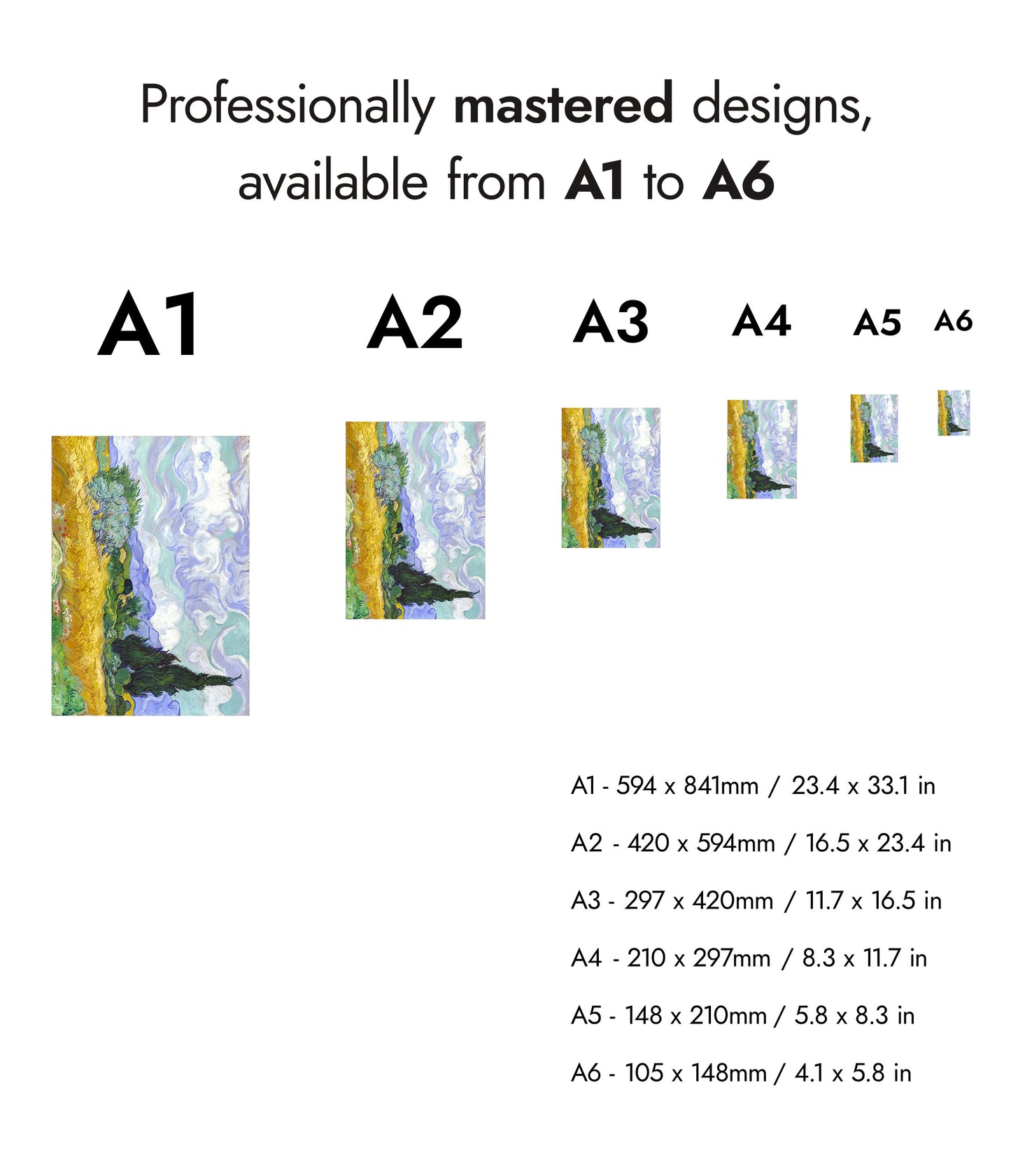 Wheatfield with Cypresses