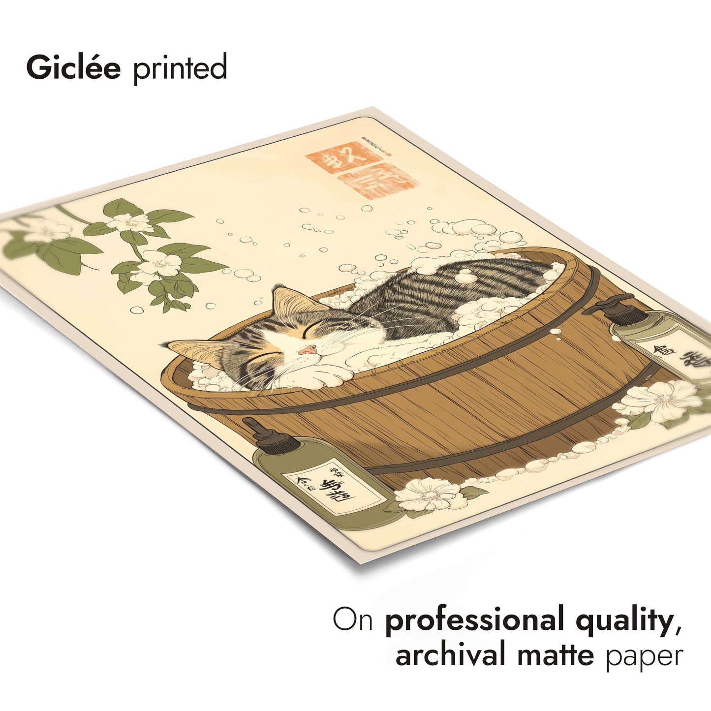 Slapende kat in badkuip